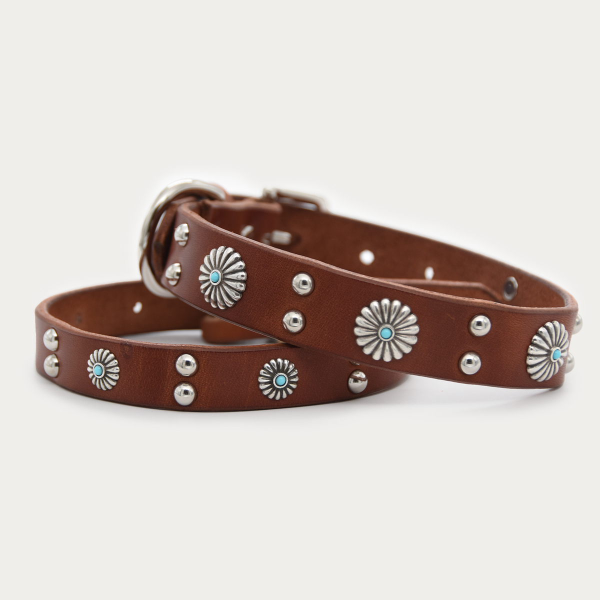 Dog Collar - Turquoise Daisy Chain