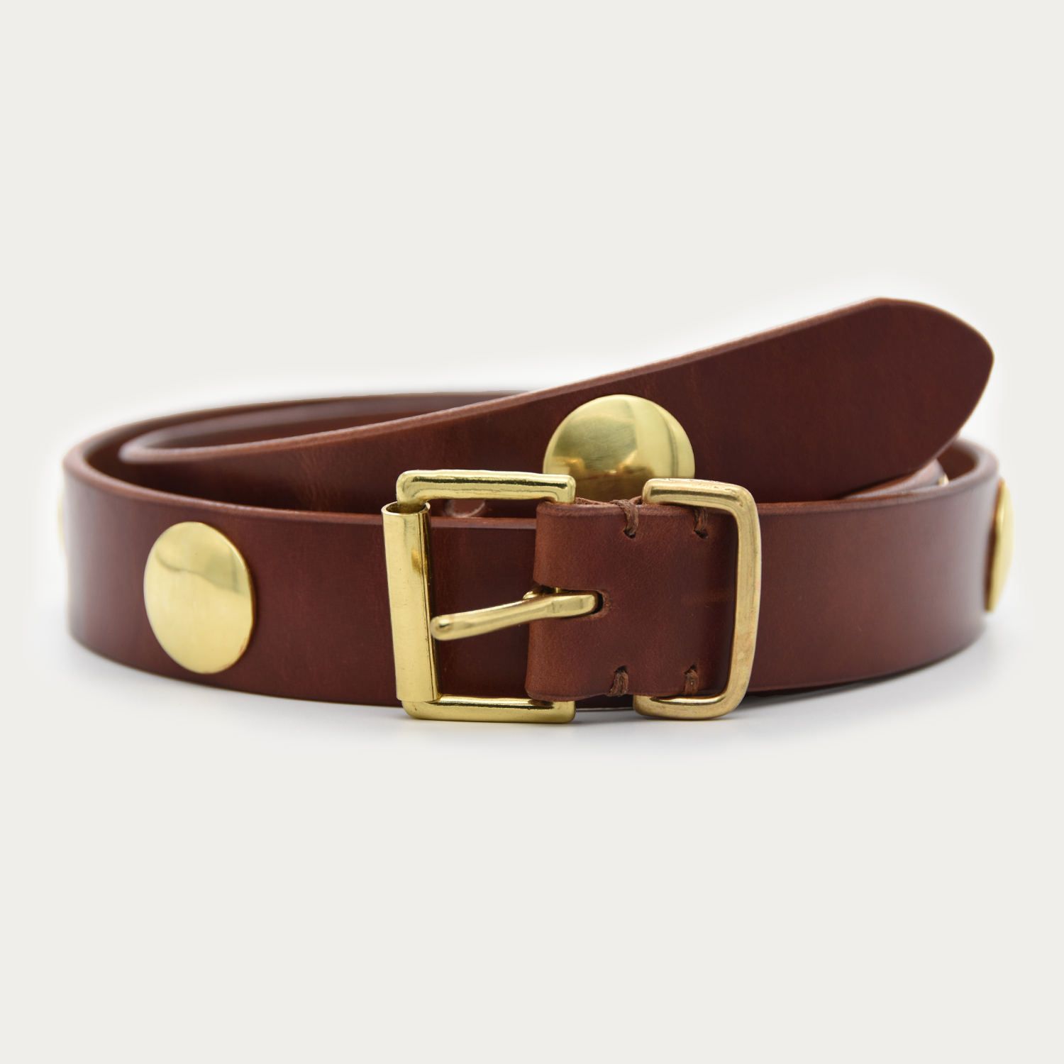 Narrow Brass Medallion Belt