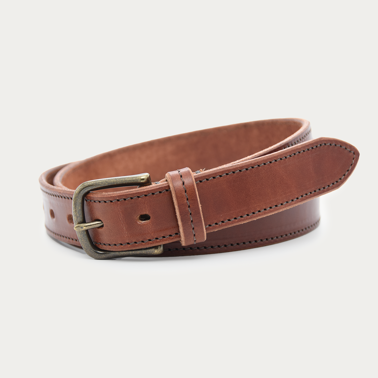 Stitched Classic Belt (brown stitch)