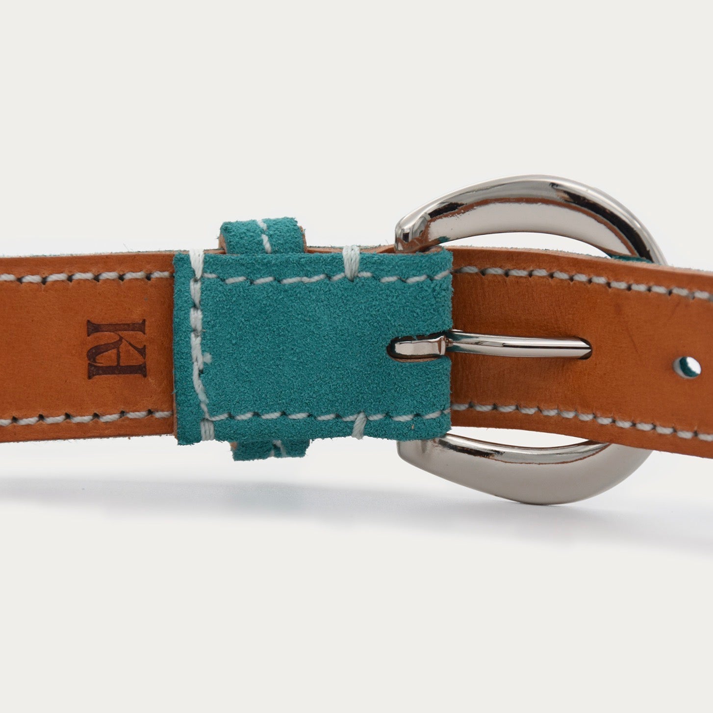 Aqua Suede Studded Belt