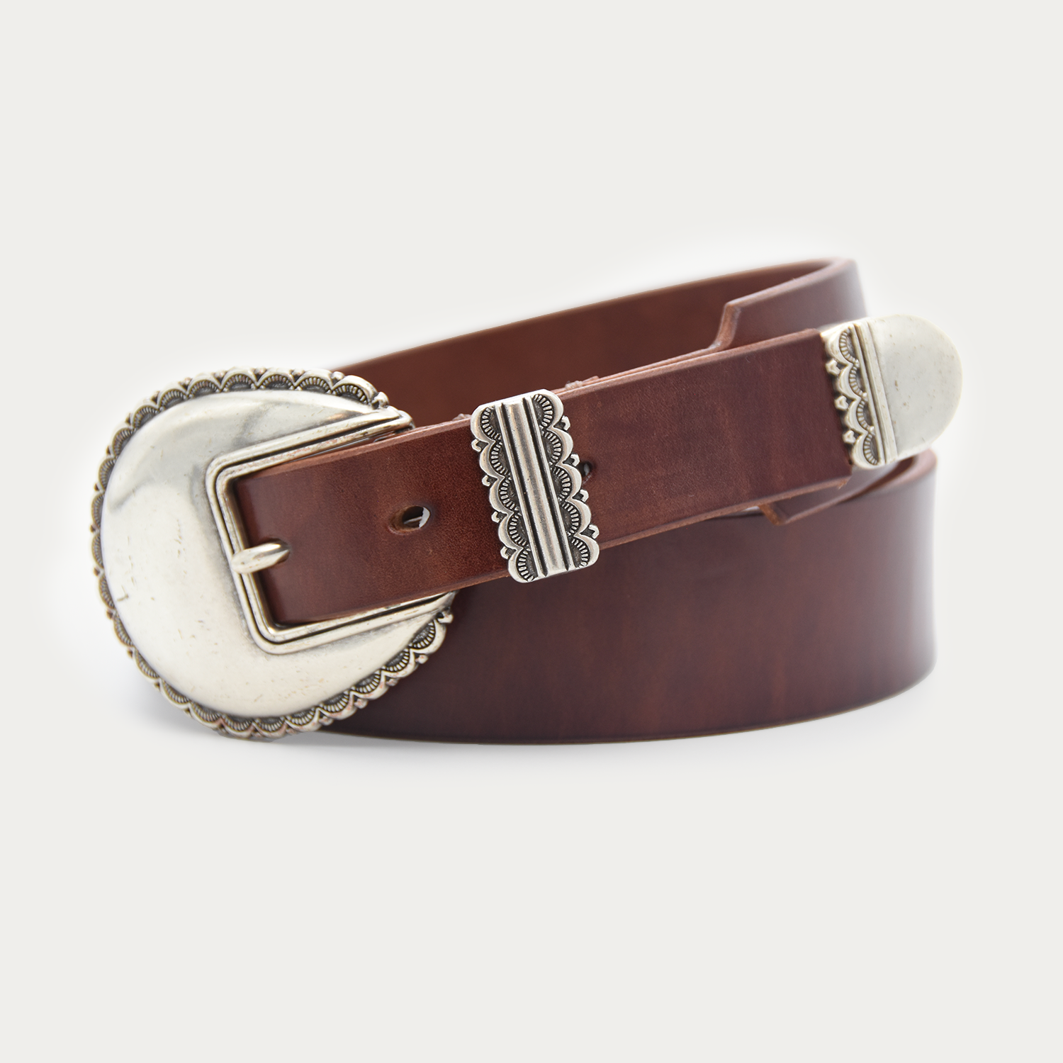Tapered Silver Scalloped 3-piece Belt