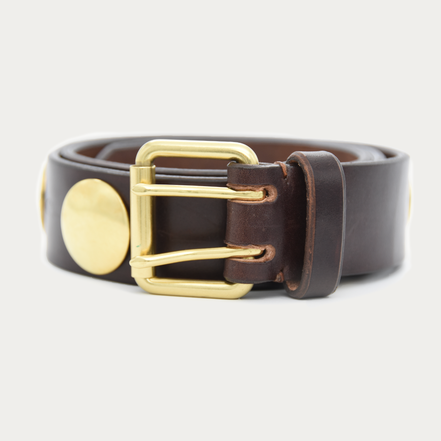 Brass Medallion Belt - 1.5"