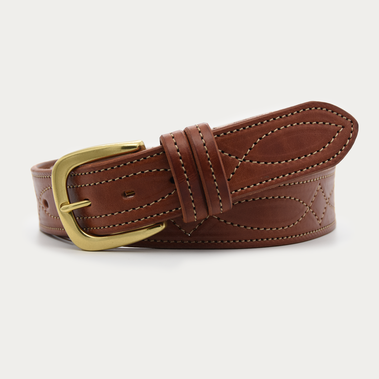 Cowboy Stitch Rugged Belt (tan stitch)