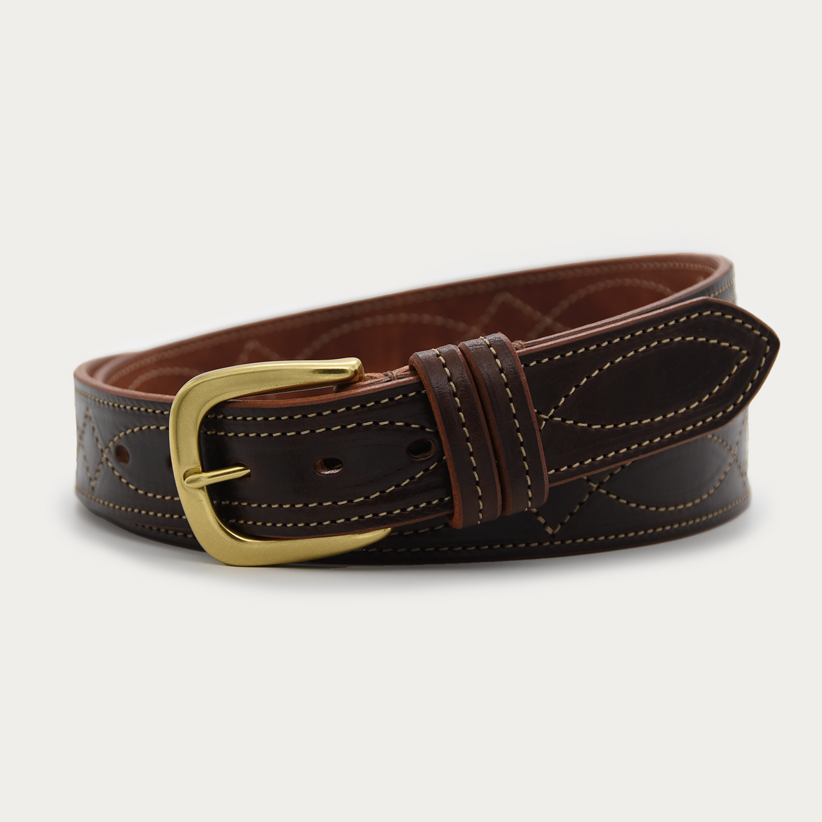 Cowboy Stitch Rugged Belt (tan stitch)