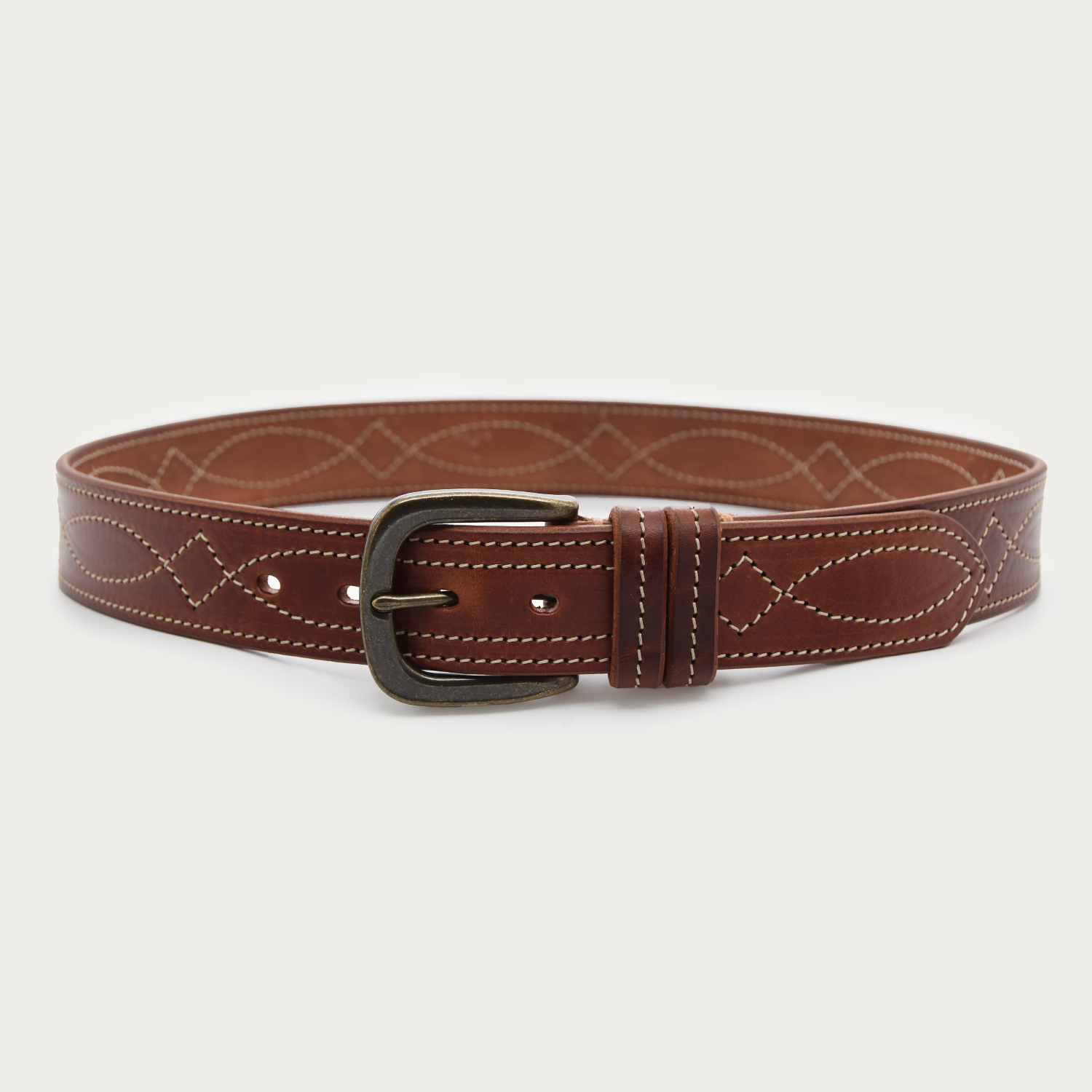 Cowboy Stitch Rugged Belt (tan stitch)