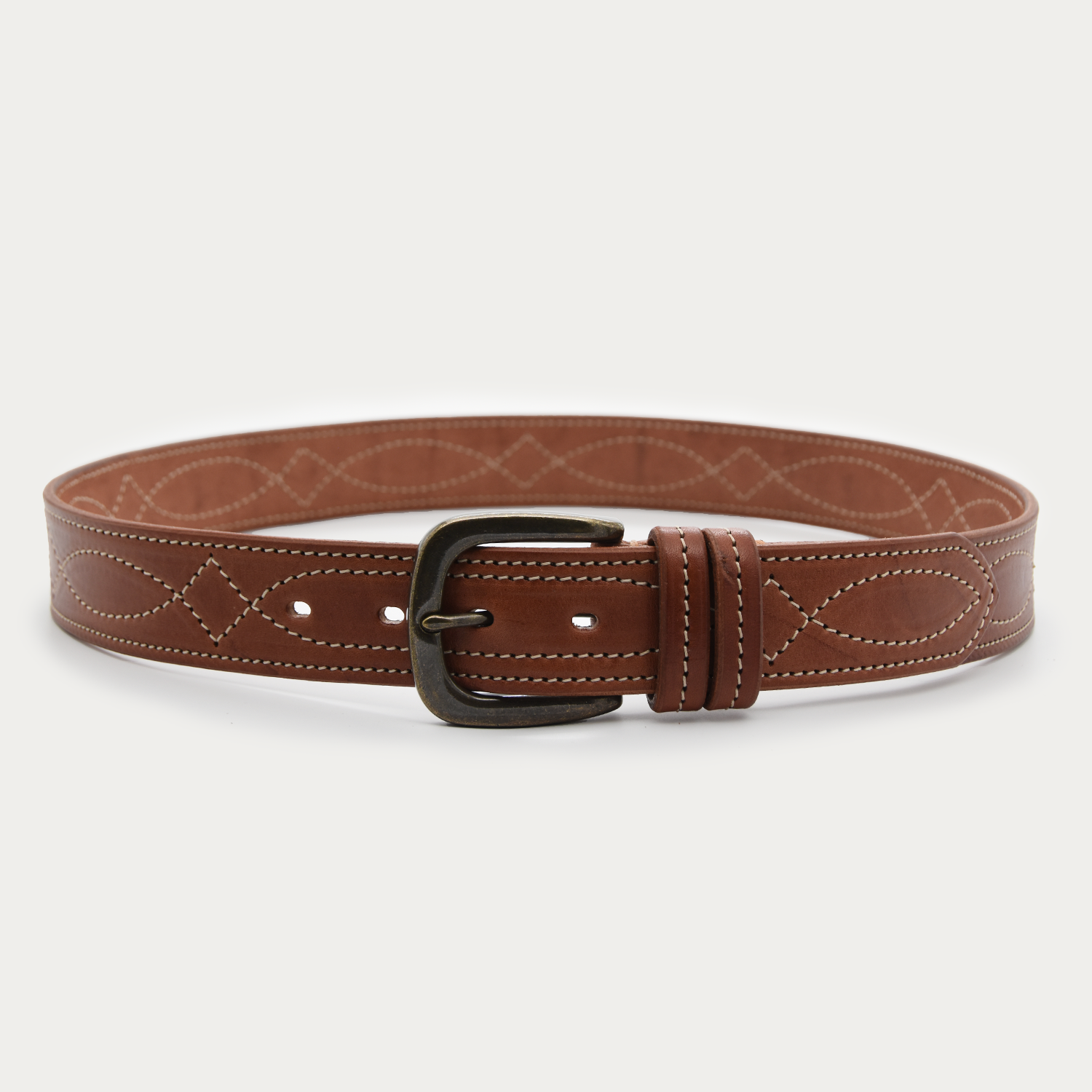 Cowboy Stitch Rugged Belt (tan stitch)