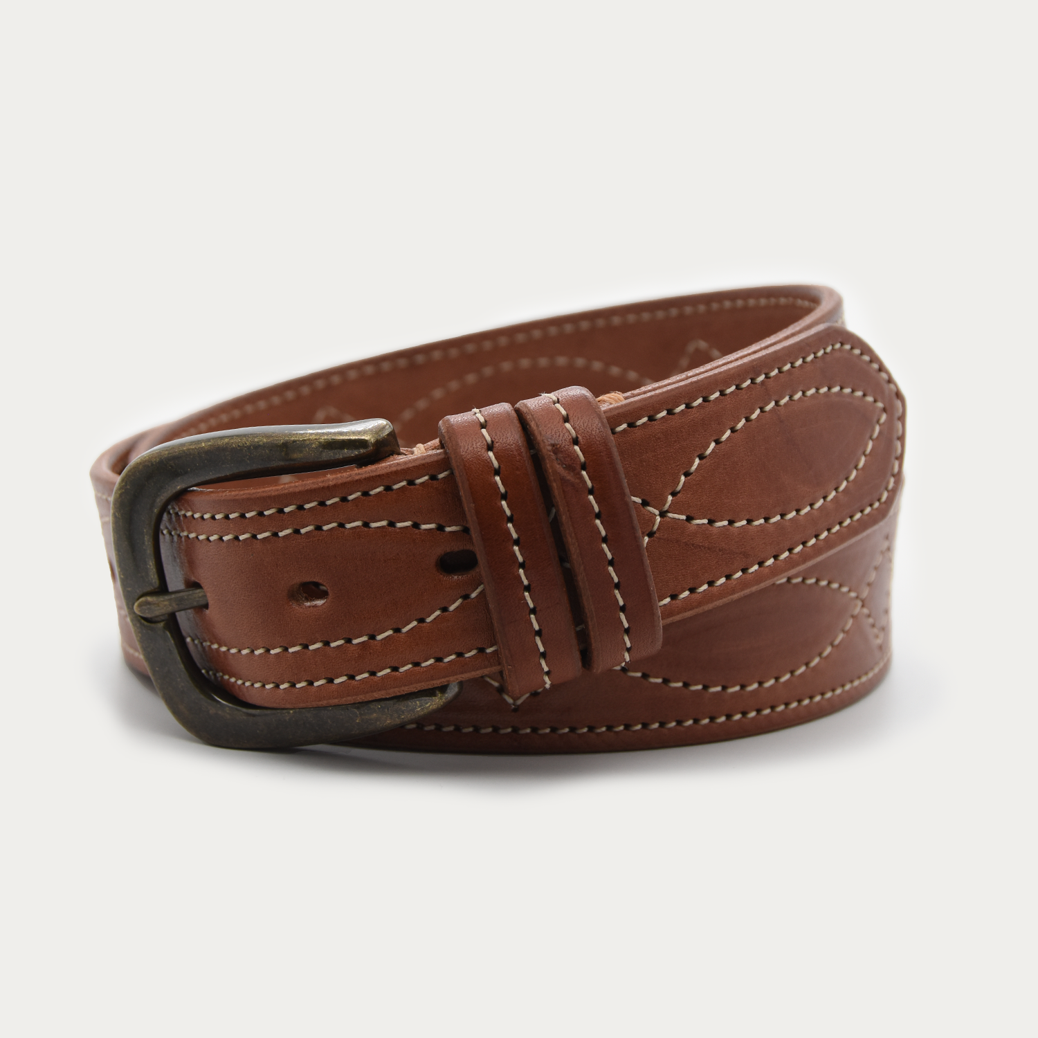 Cowboy Stitch Rugged Belt (tan stitch)