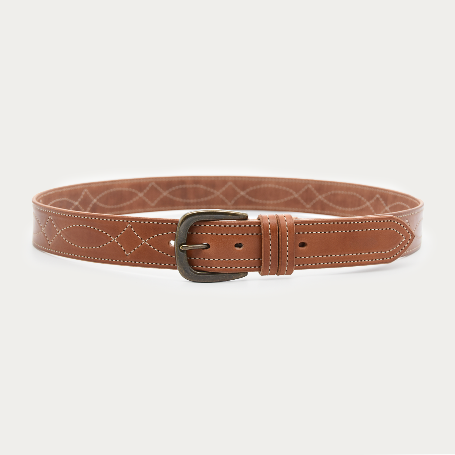 Cowboy Stitch Rugged Belt (tan stitch)
