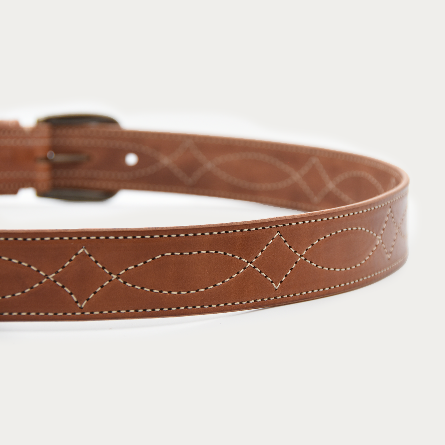 Cowboy Stitch Rugged Belt (tan stitch)