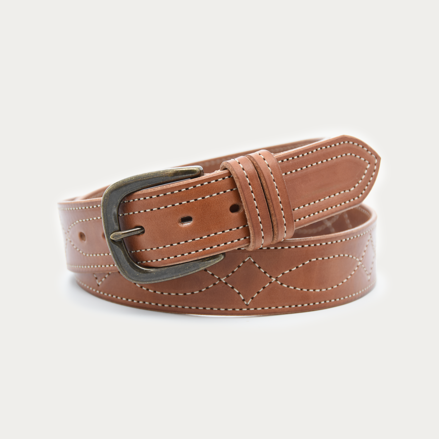 Cowboy Stitch Rugged Belt (tan stitch)