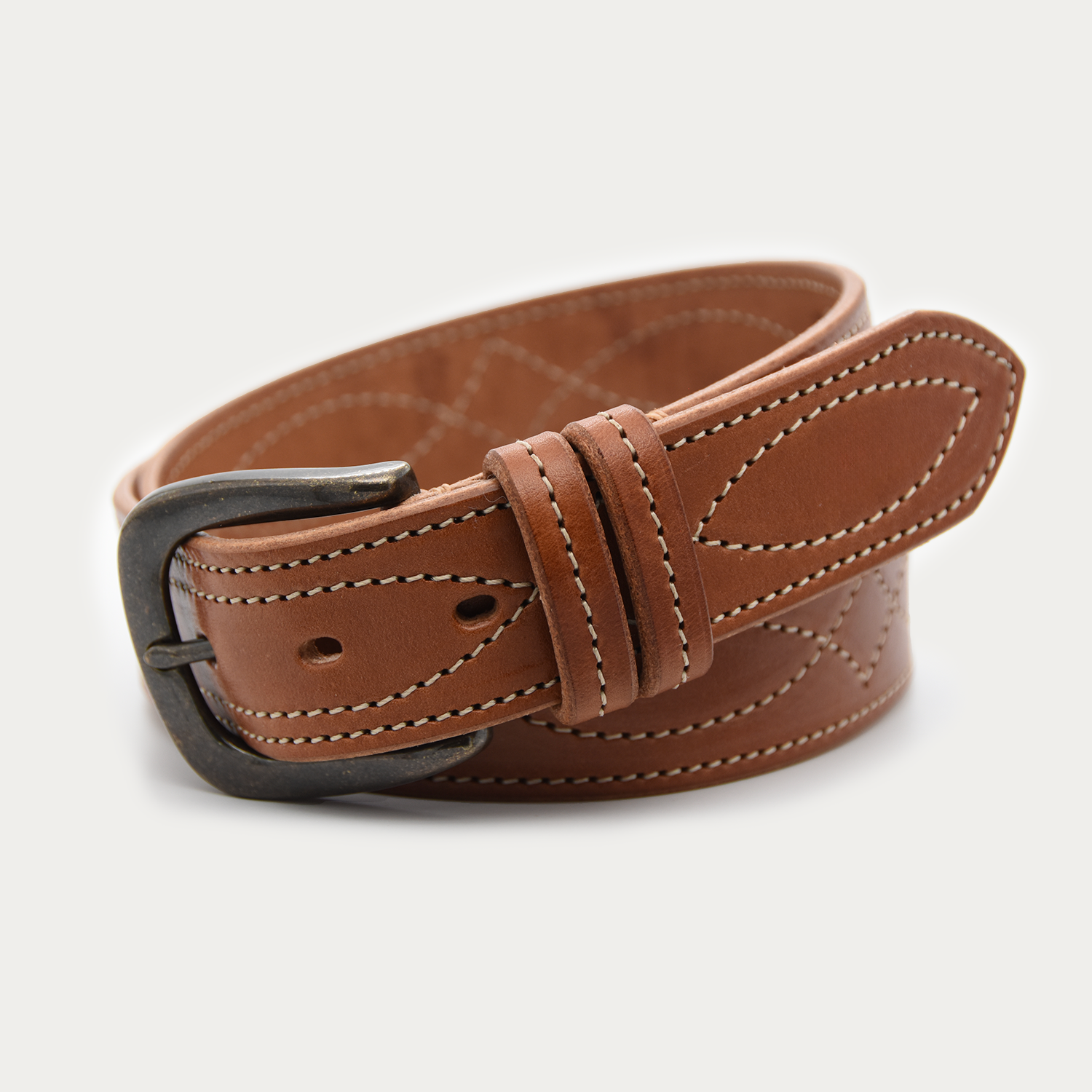 Cowboy Stitch Rugged Belt (tan stitch)