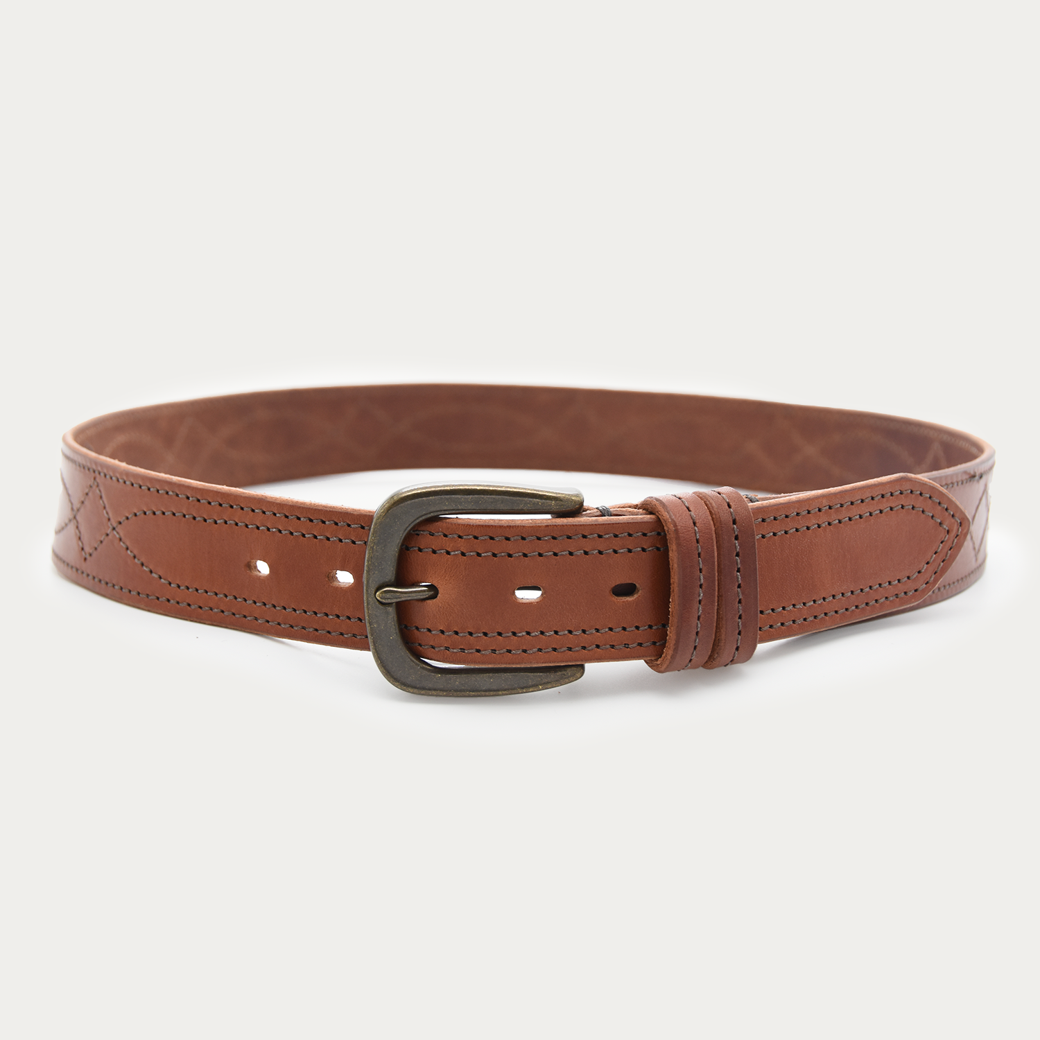 Cowboy Stitch Rugged Belt (brown stitch)