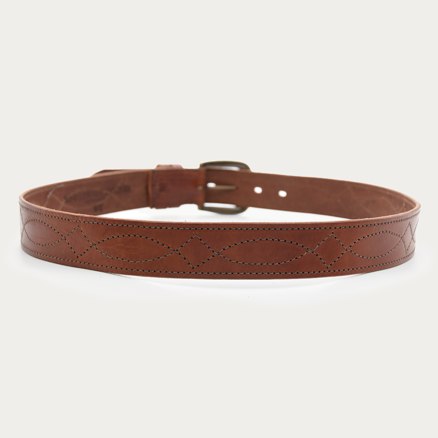 Cowboy Stitch Rugged Belt (brown stitch)
