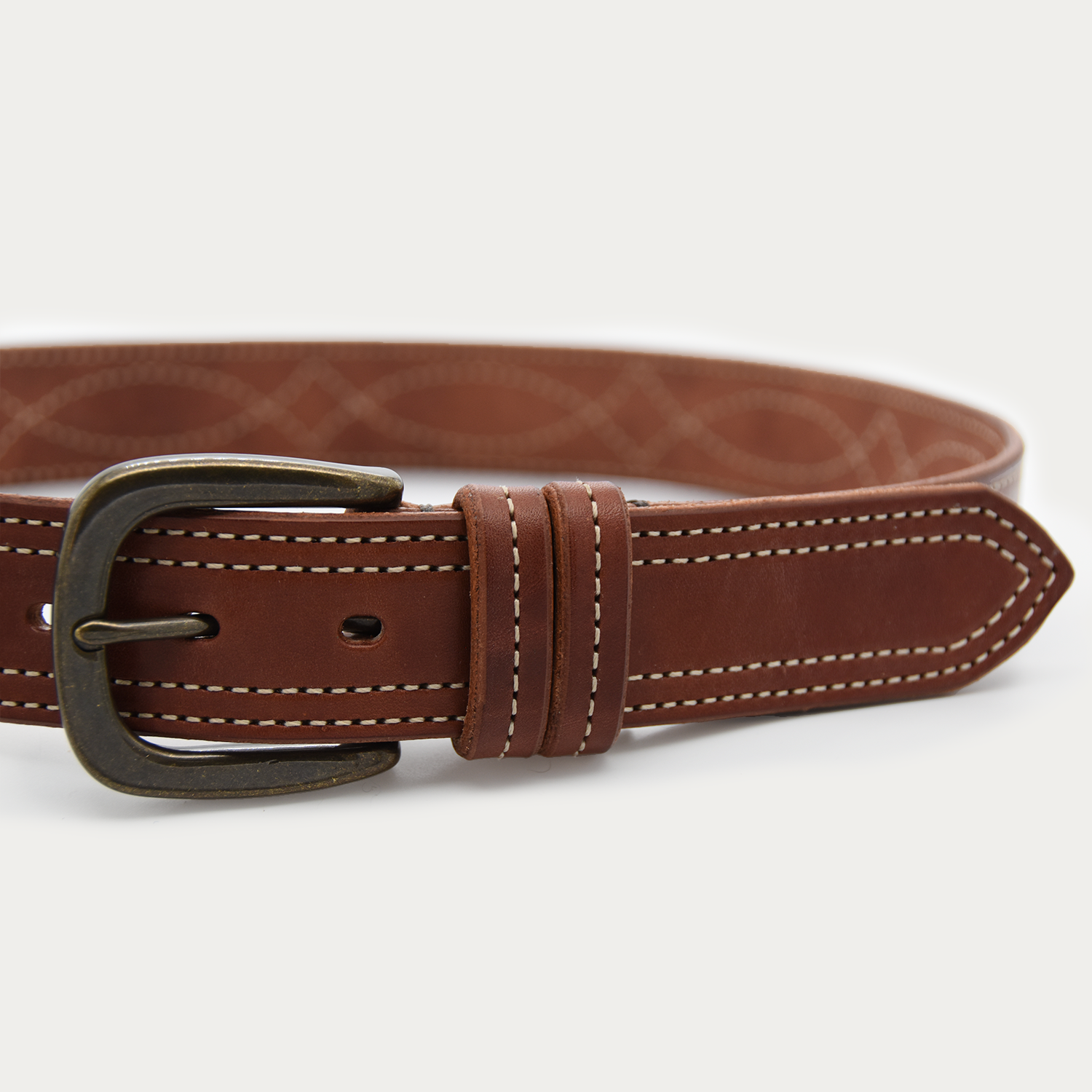 Cowboy Stitch Rugged Belt (tan stitch)