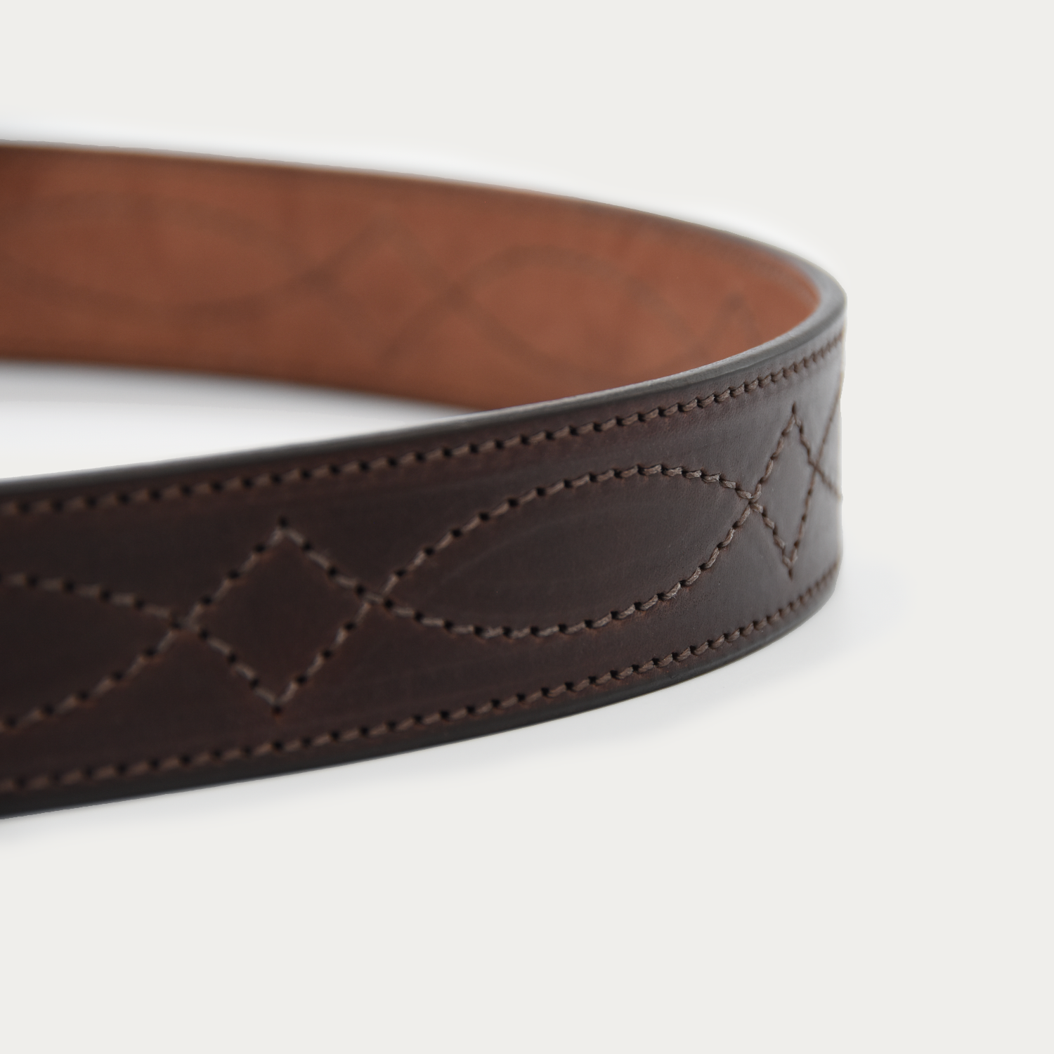 Cowboy Stitch Rugged Belt (brown stitch)