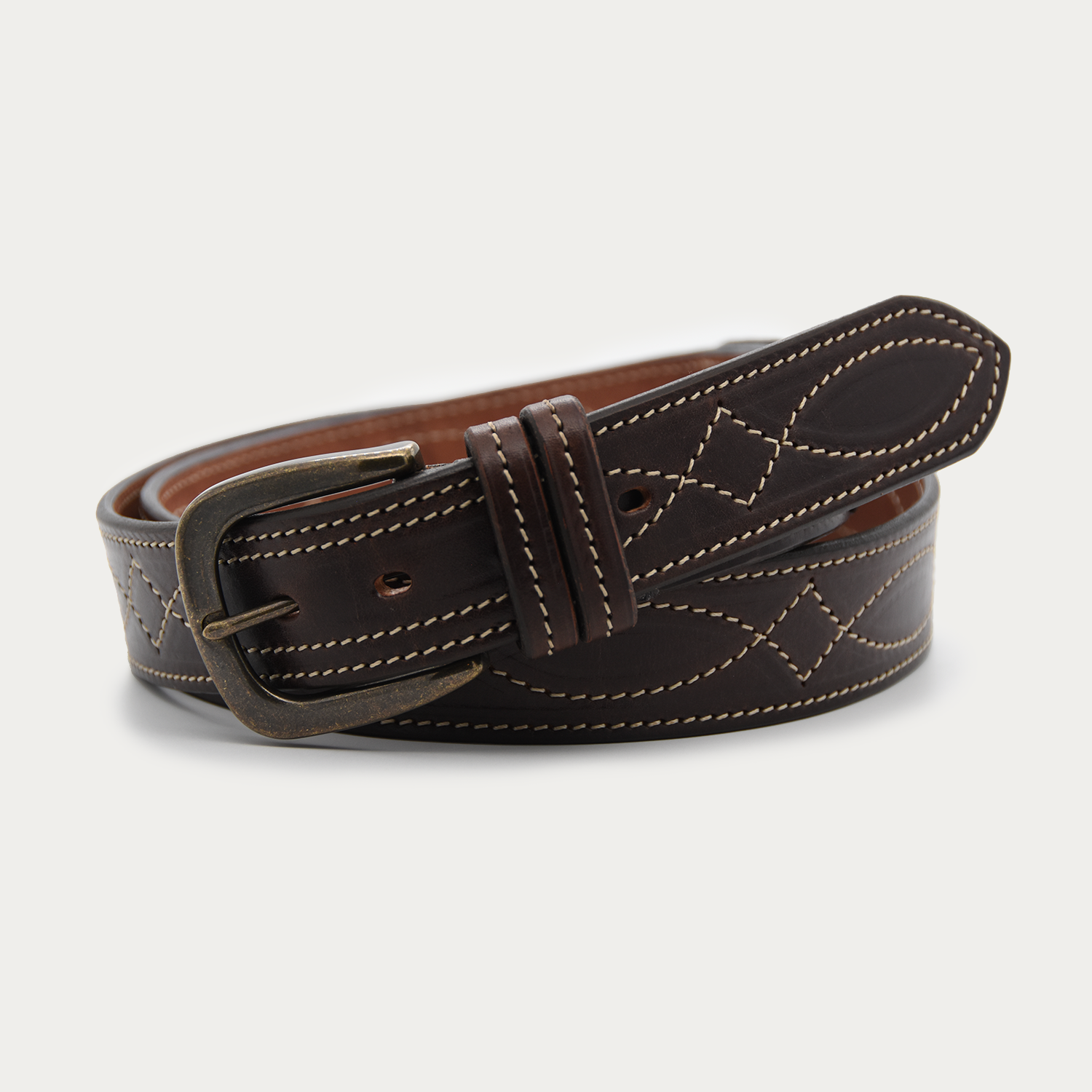Cowboy Stitch Rugged Belt (tan stitch)