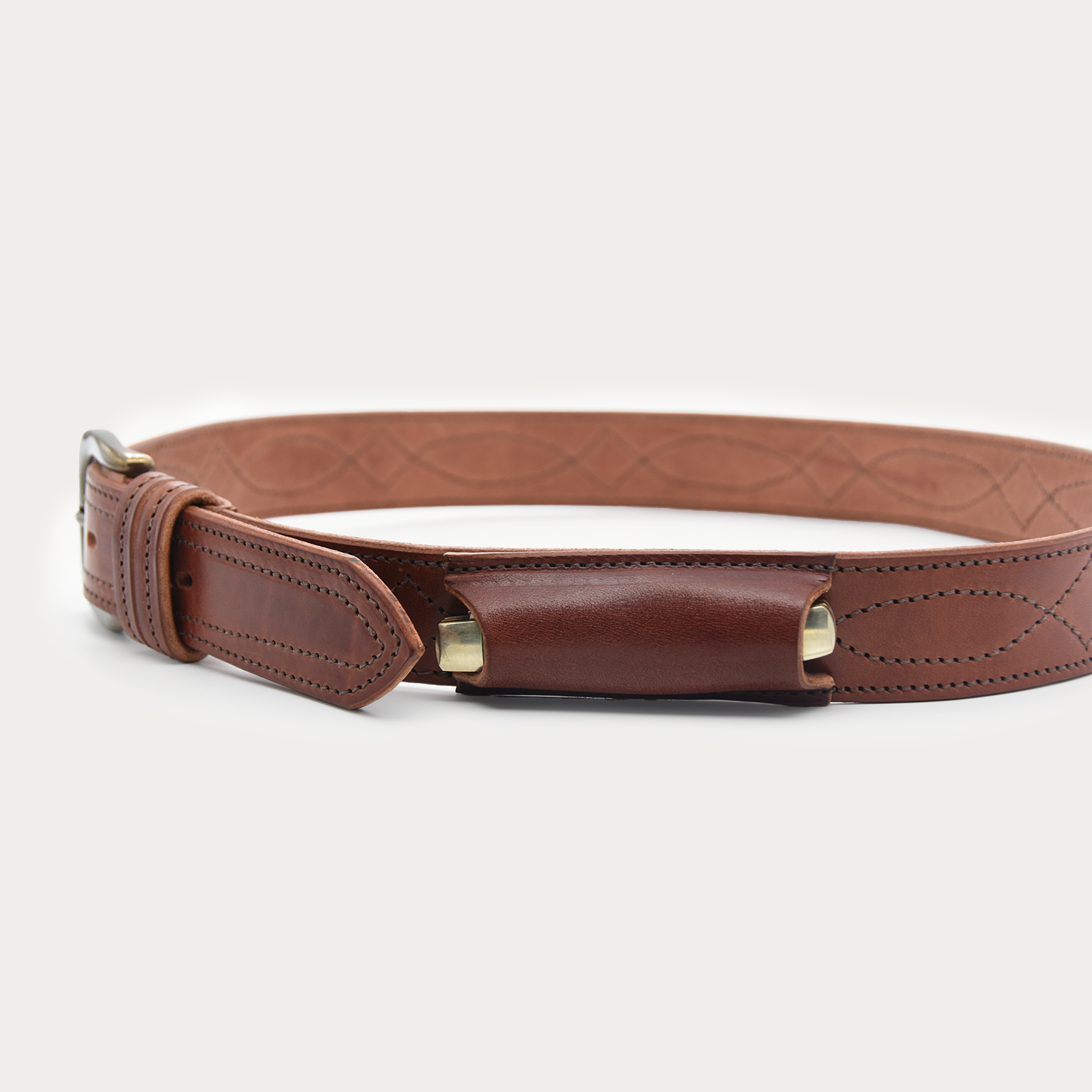 Cowboy Stitch Stockman's Knife Belt (brown stitch)