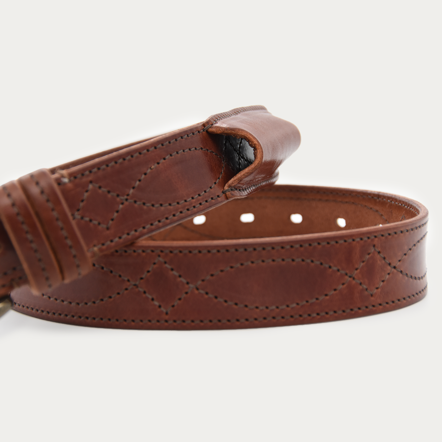 Cowboy Stitch Stockman's Knife Belt (brown stitch)
