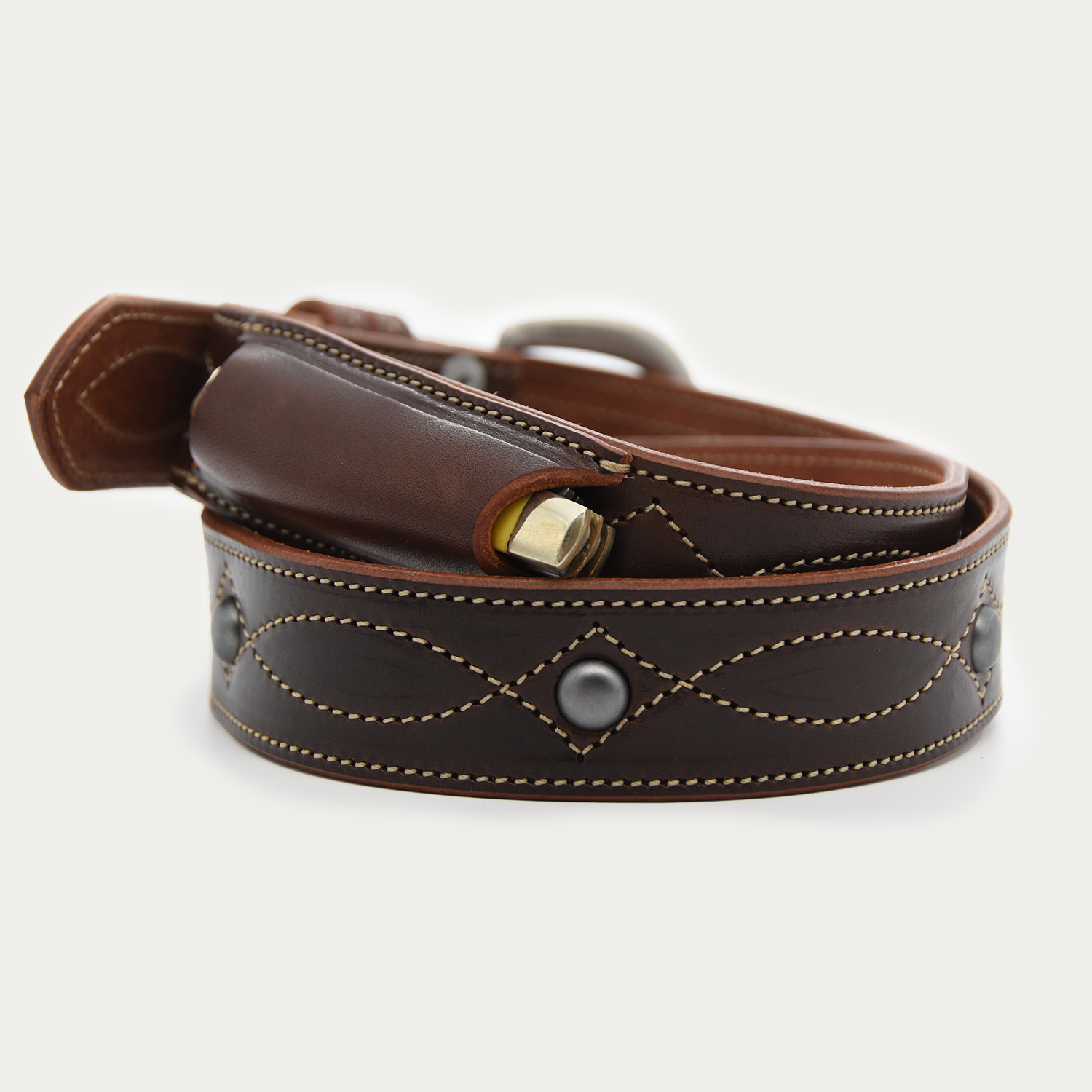 Curved Studded Cowgirl Stitch Knife Belt