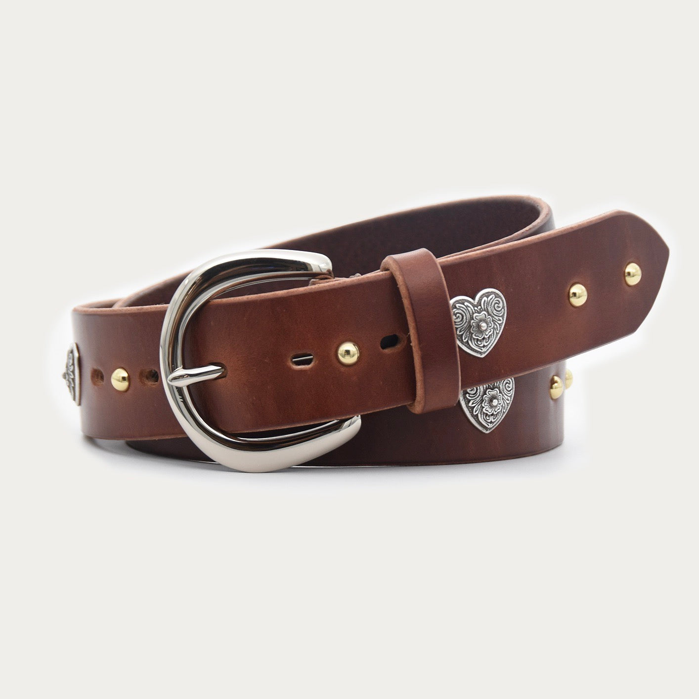 Two-tone Diablo Heart and Stud Belt
