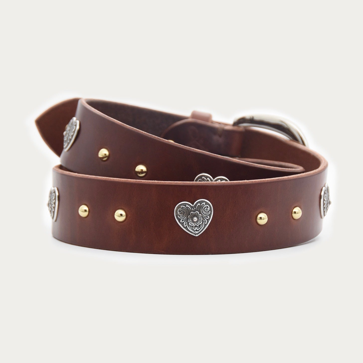 Two-tone Diablo Heart and Stud Belt