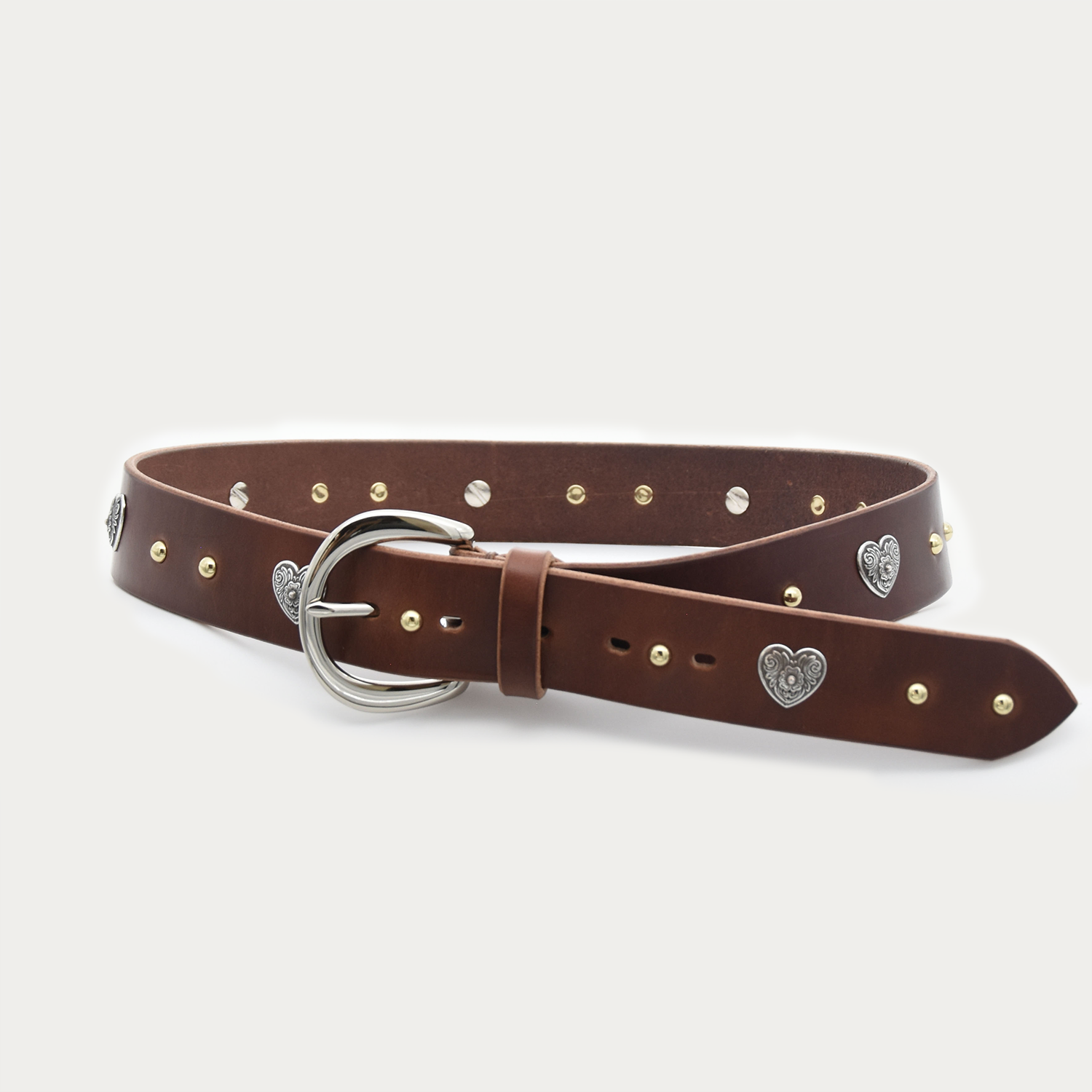 Two-tone Diablo Heart and Stud Belt