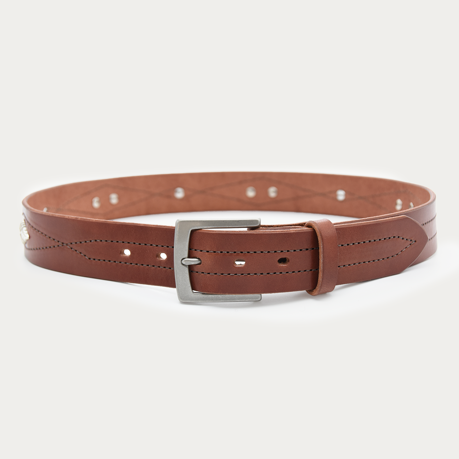 Diamond Stitch Concho Belt