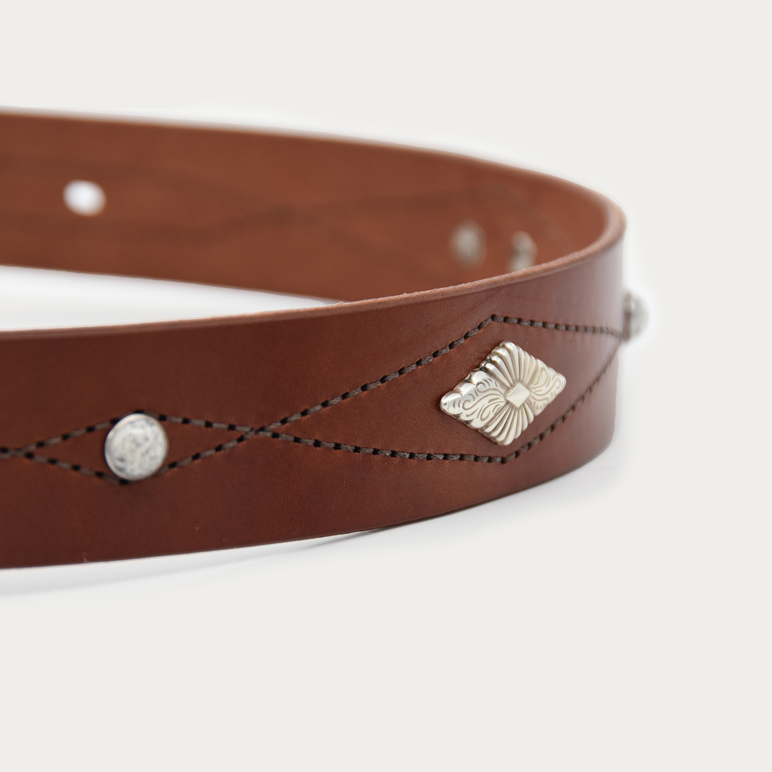 Diamond Stitch Concho Belt