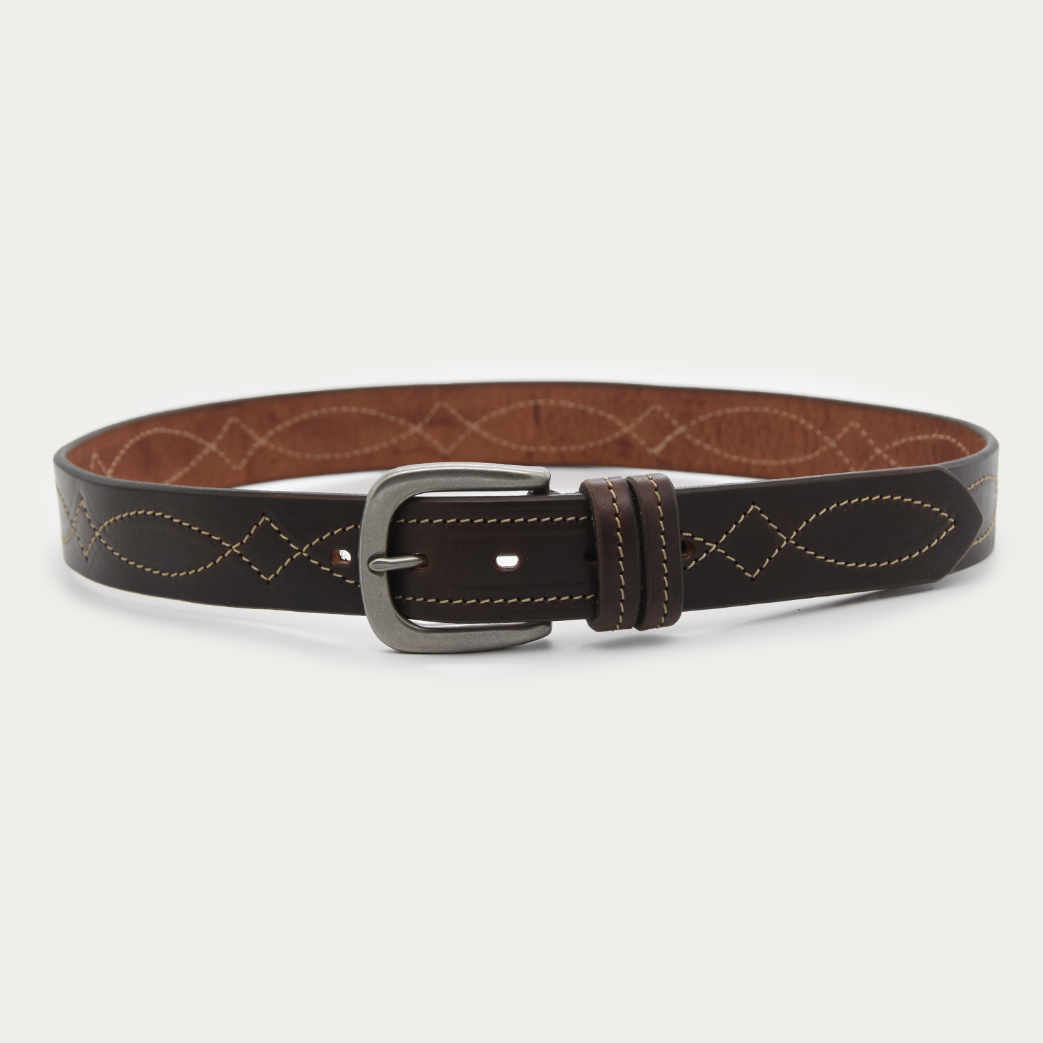 Single Cowboy Stitch Belt (tan stitch)
