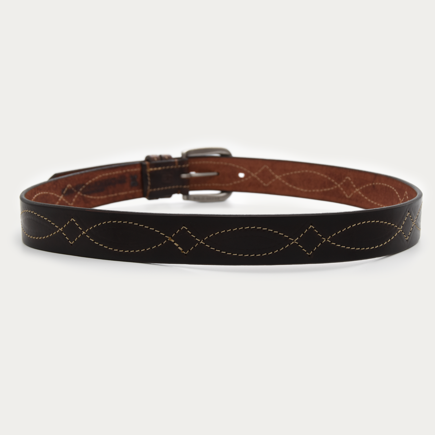 Single Cowboy Stitch Belt (tan stitch)