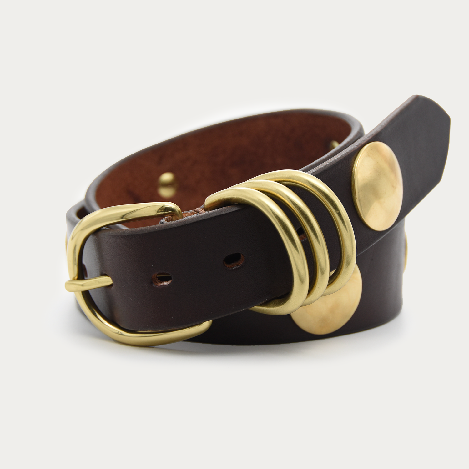 Stacked Brass Medallion Belt