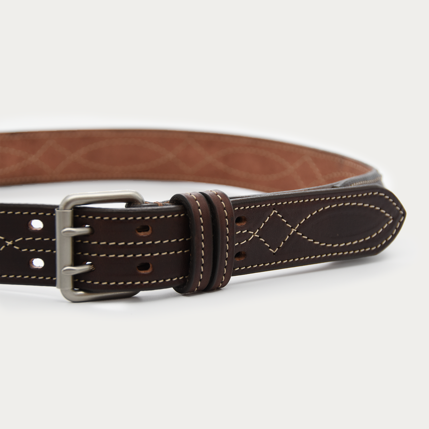 Cowboy Stitch Roller Belt (tan stitch)