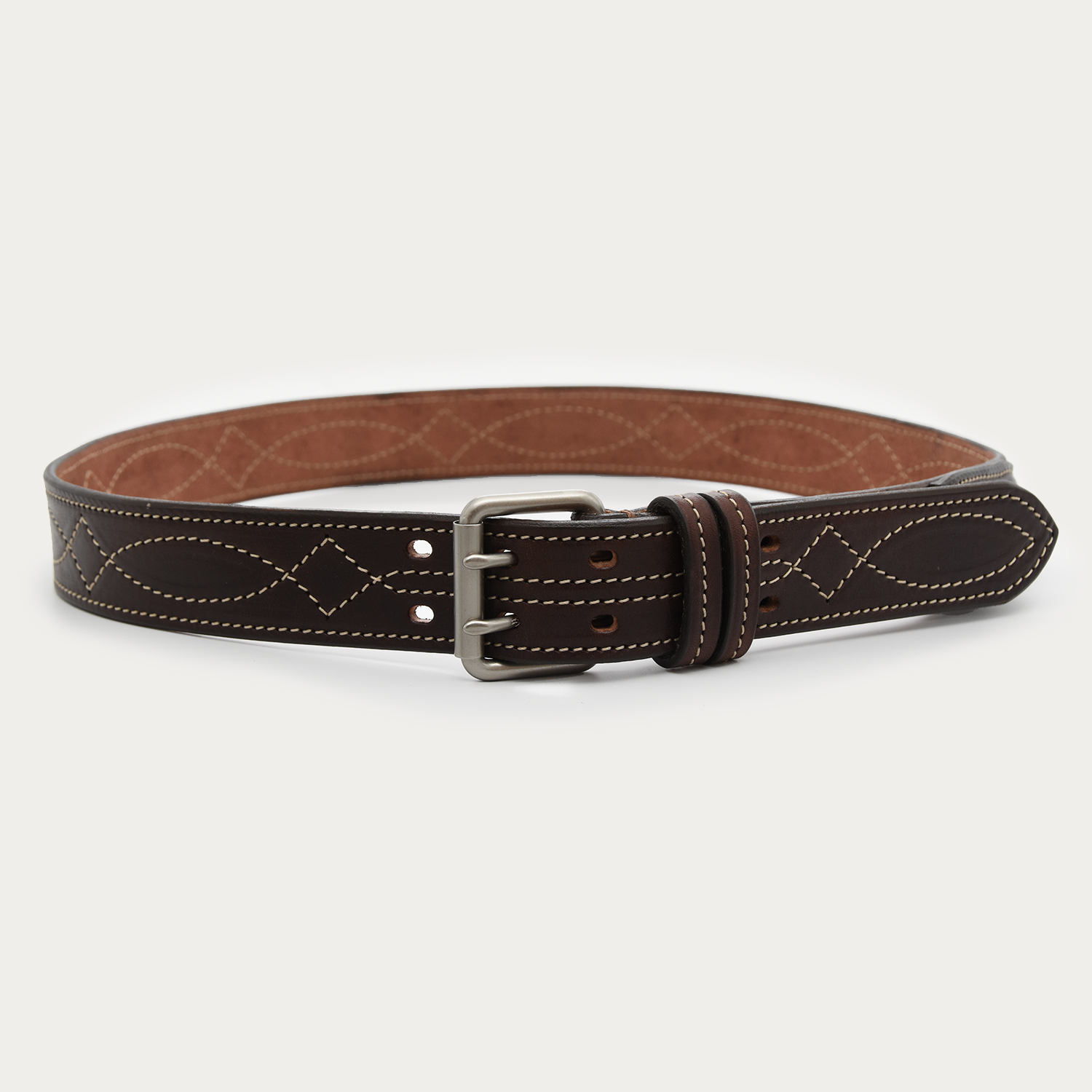 Cowboy Stitch Roller Belt (tan stitch)