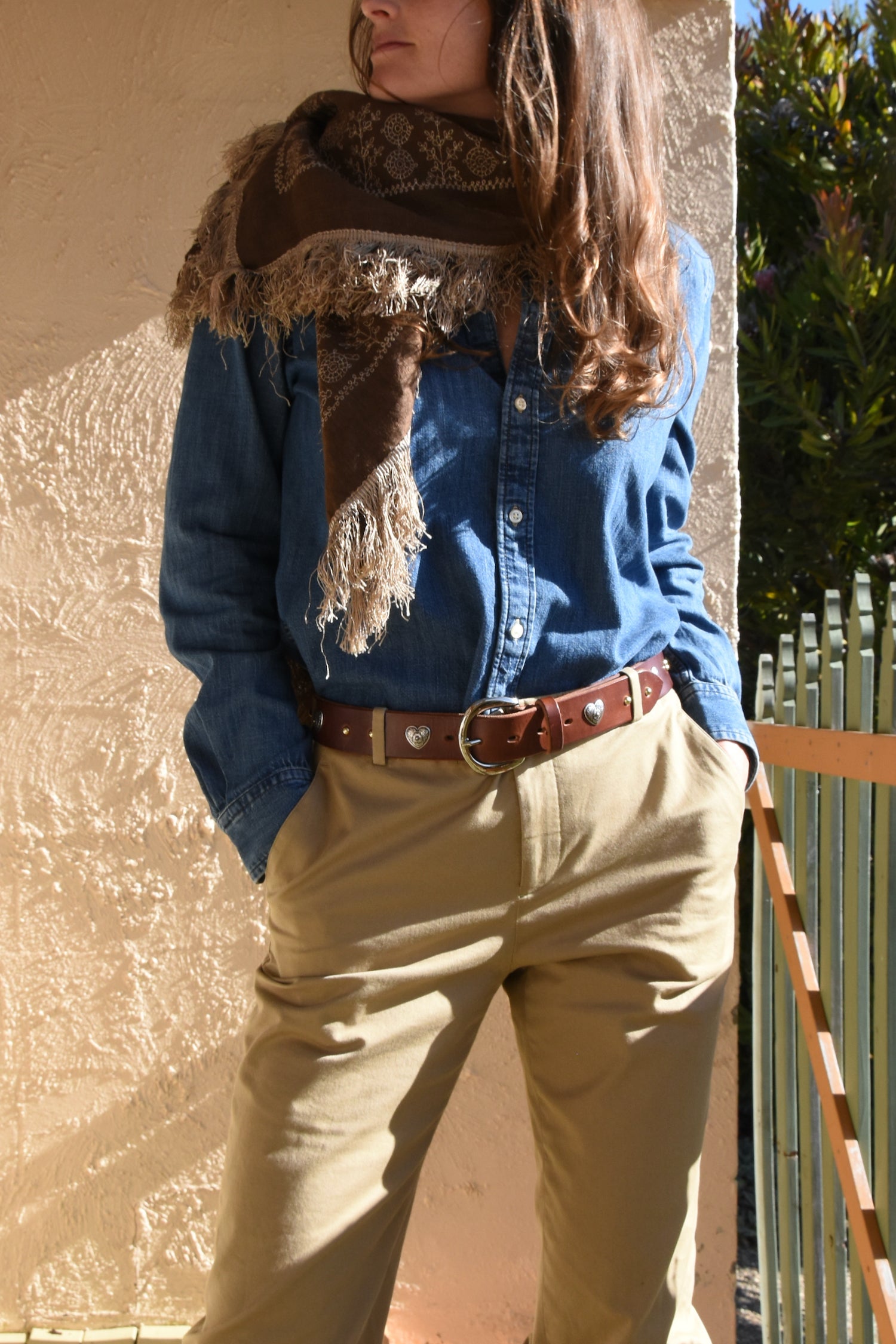 Two-tone Bloom Heart and Stud Belt