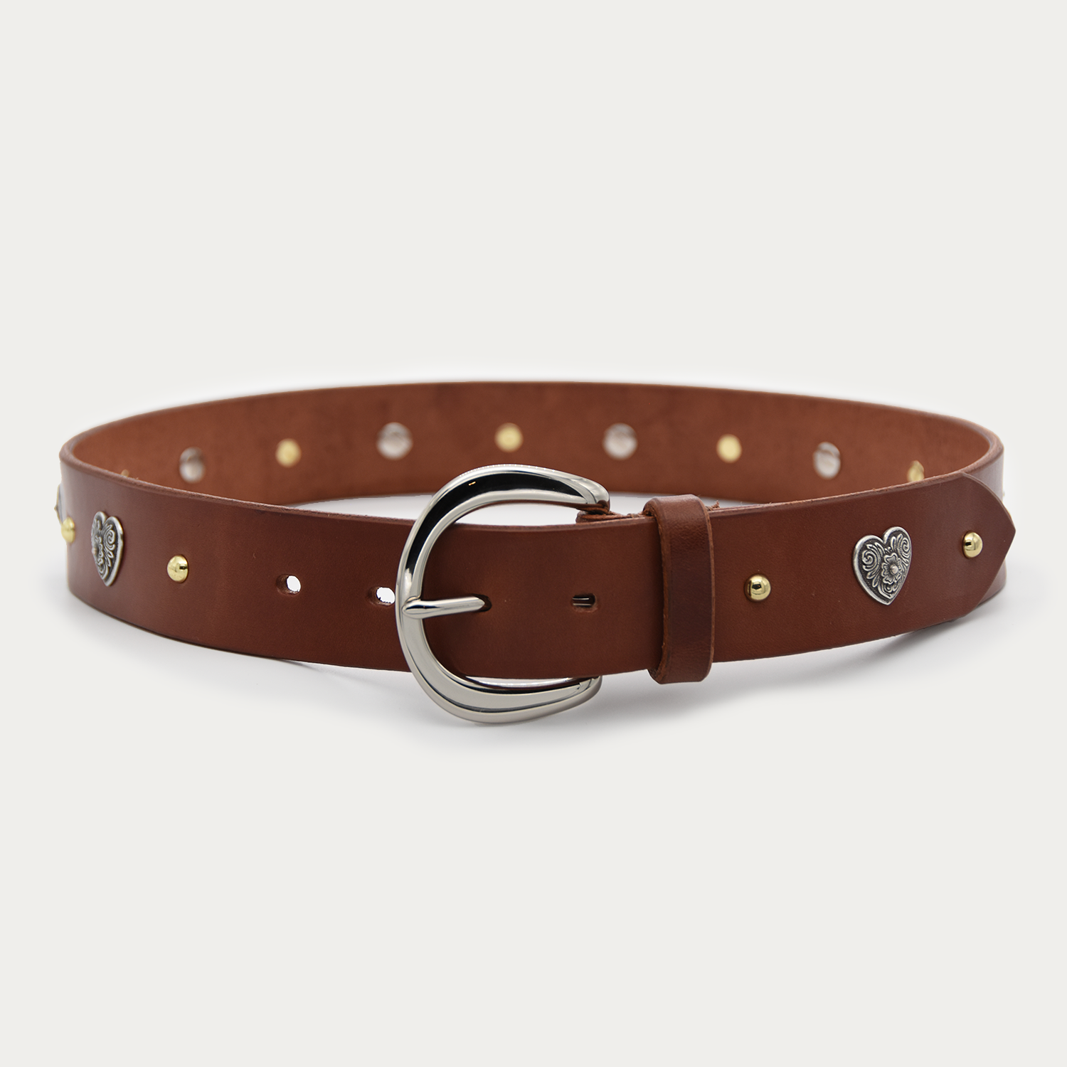 Two-tone Bloom Heart and Stud Belt