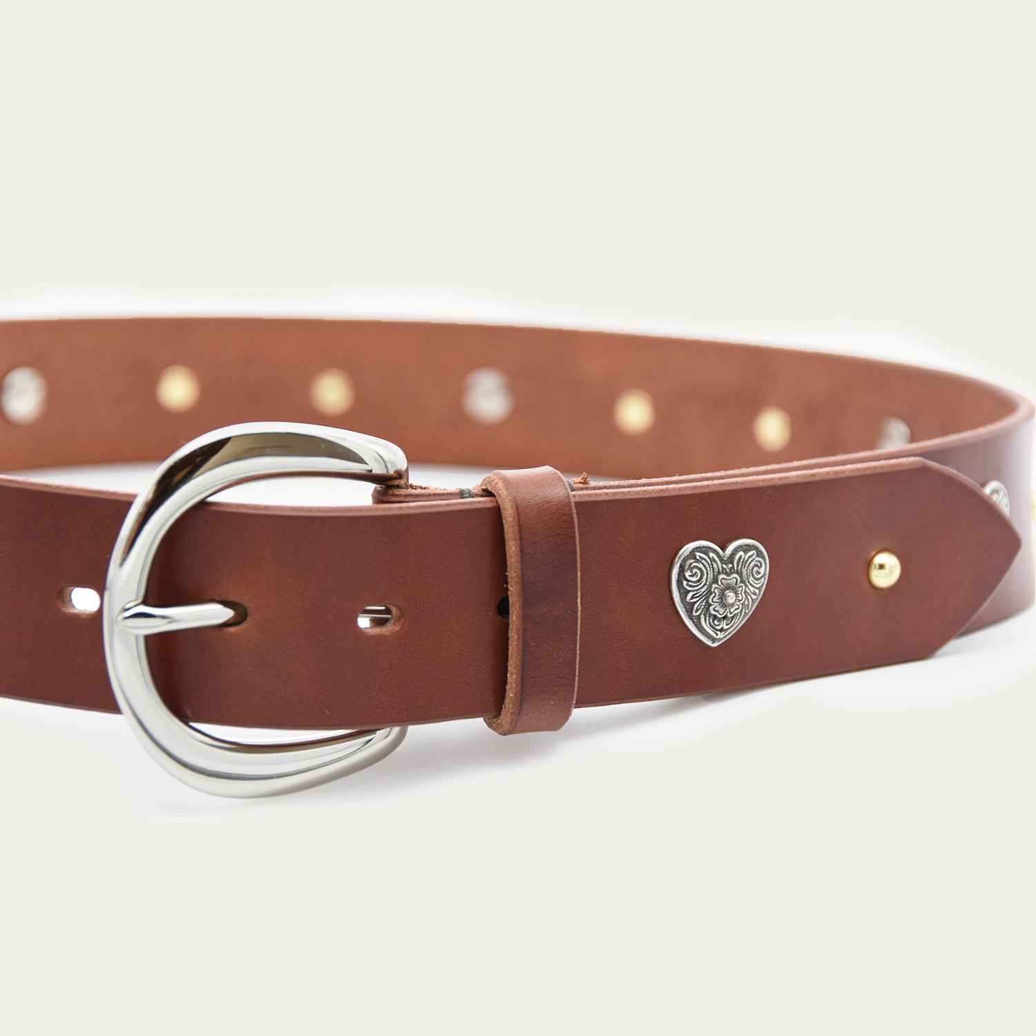 Two-tone Bloom Heart and Stud Belt