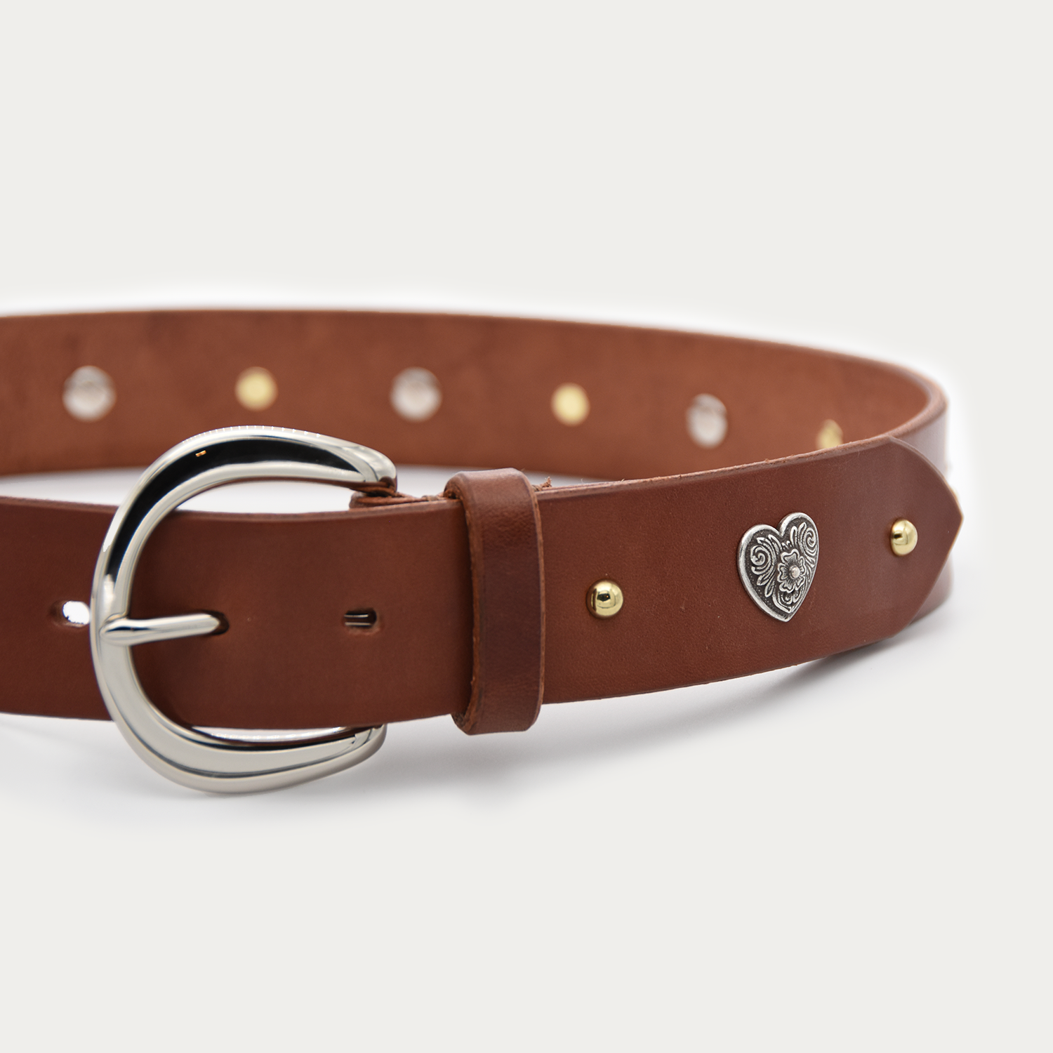 Two-tone Bloom Heart and Stud Belt