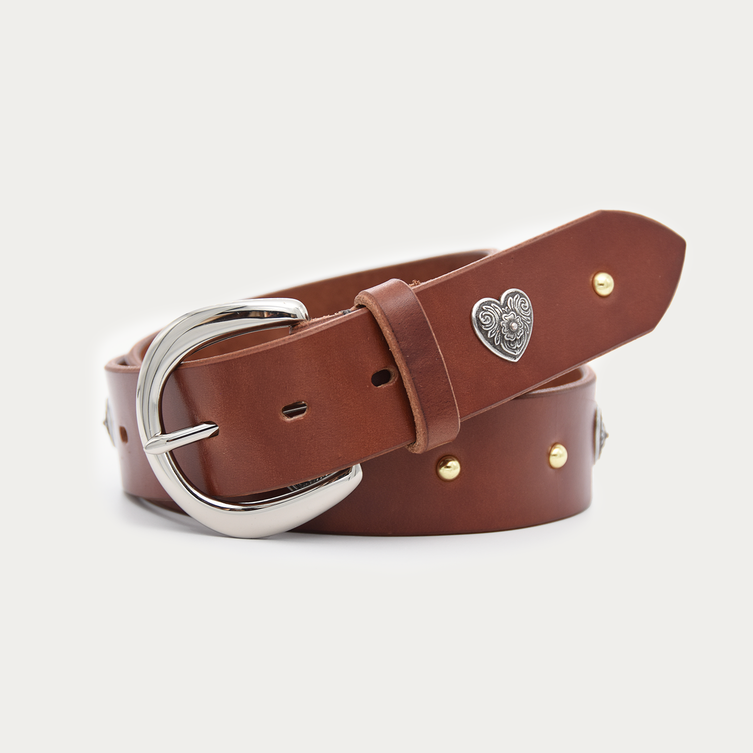 Two-tone Bloom Heart and Stud Belt