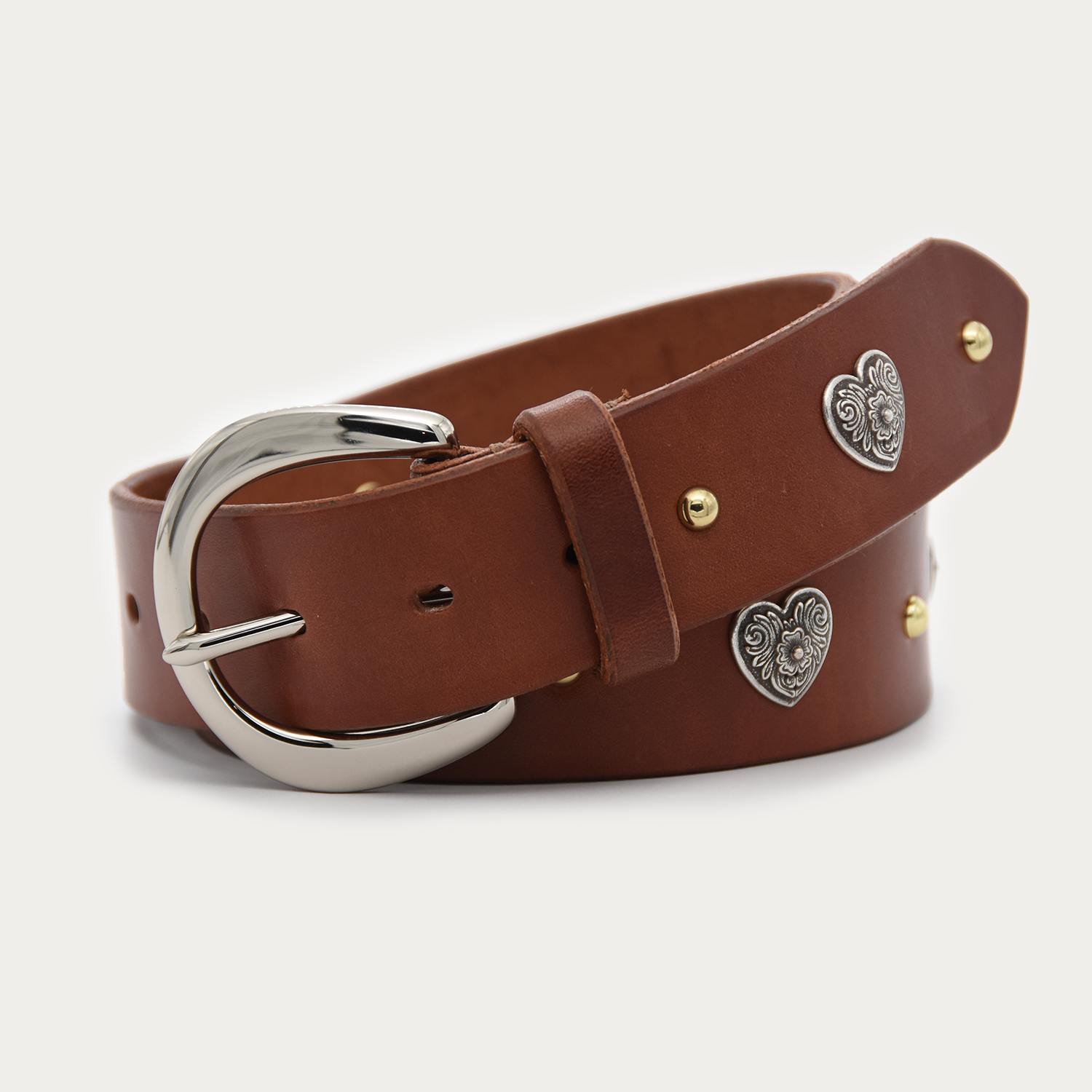Two-tone Bloom Heart and Stud Belt
