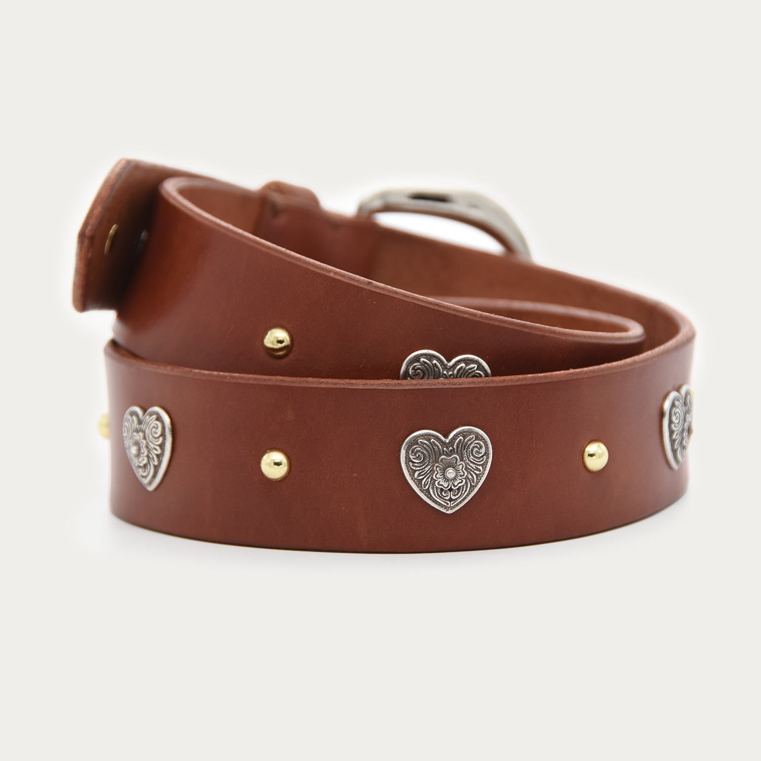Two-tone Bloom Heart and Stud Belt