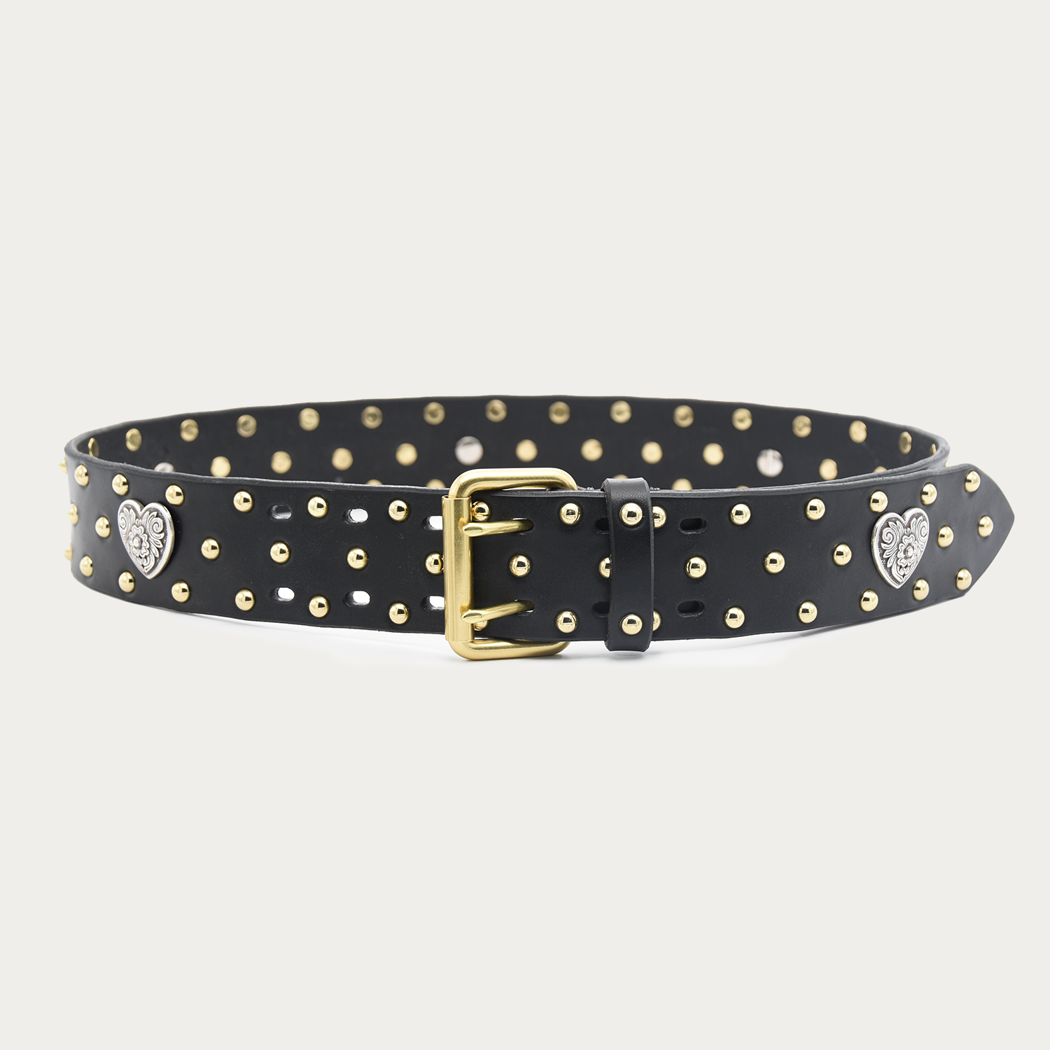 Gold Studded Heart Belt