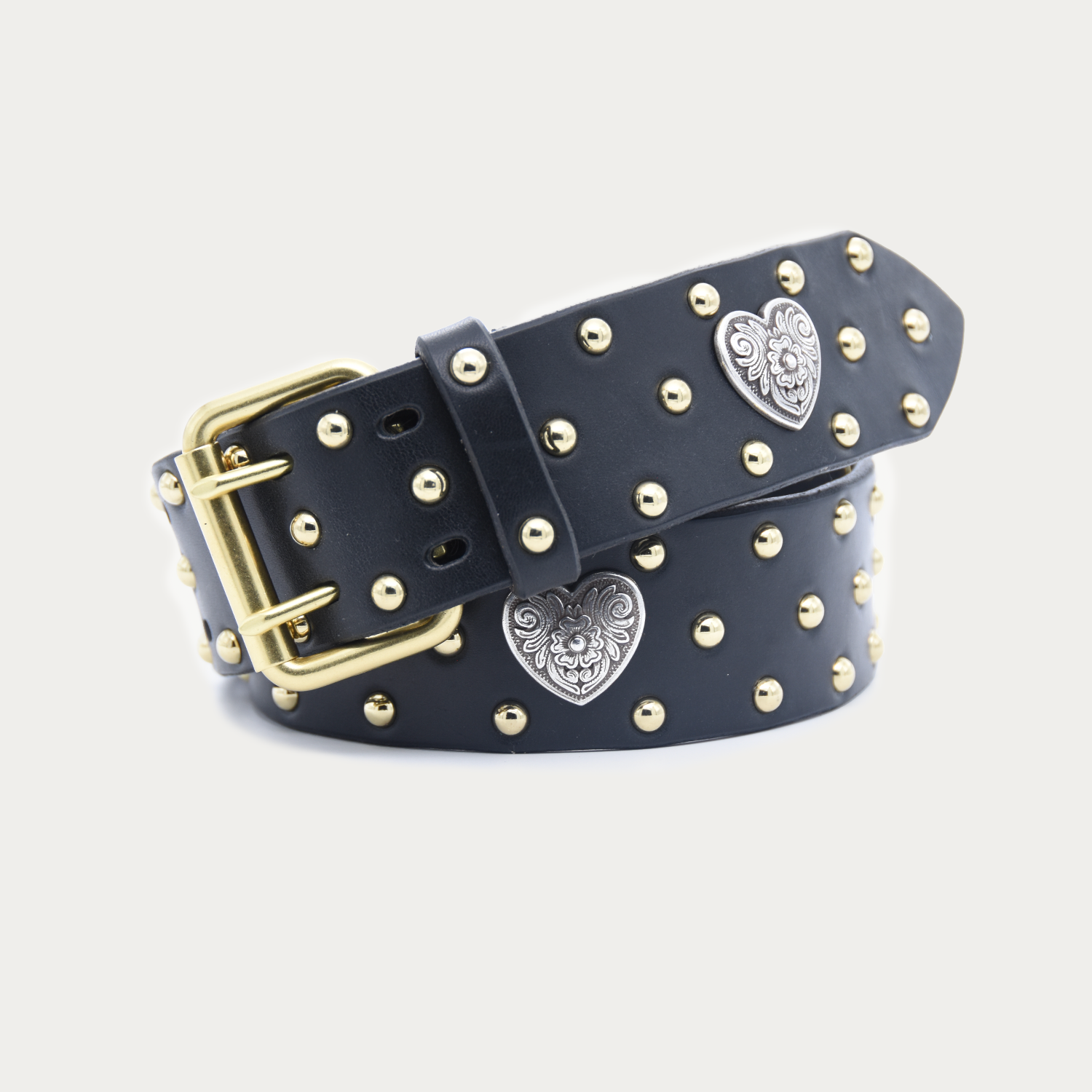 Gold Studded Heart Belt