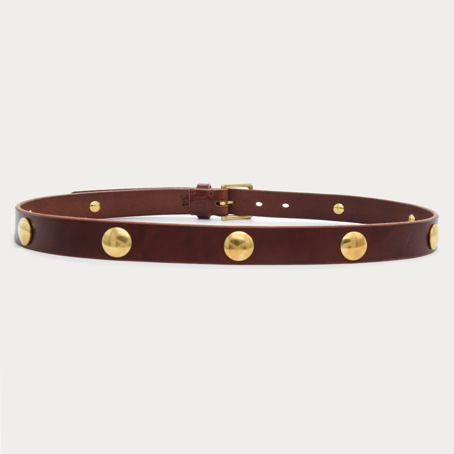 Brass Medallion Belt - 1"