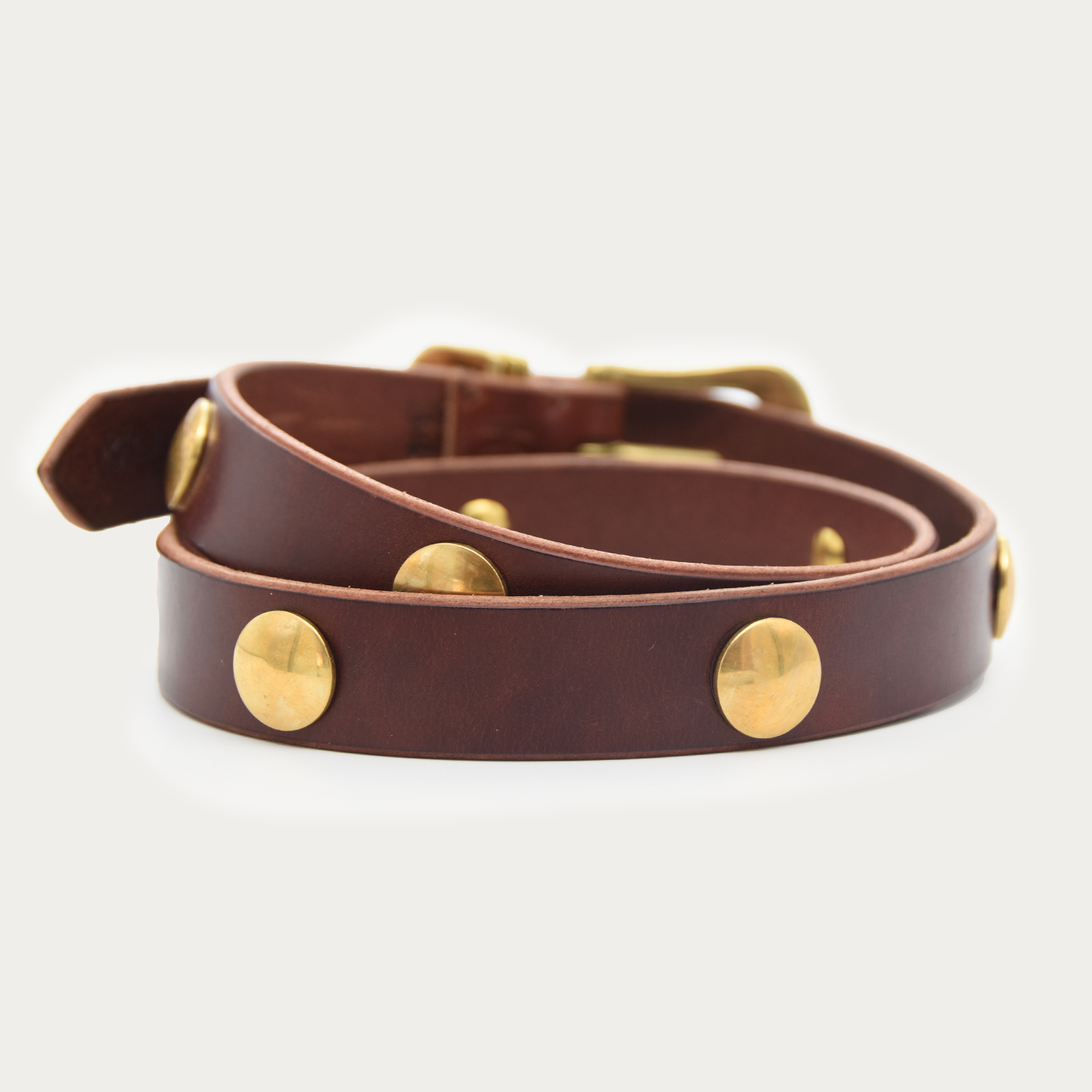 Stacked Brass Medallion Belt