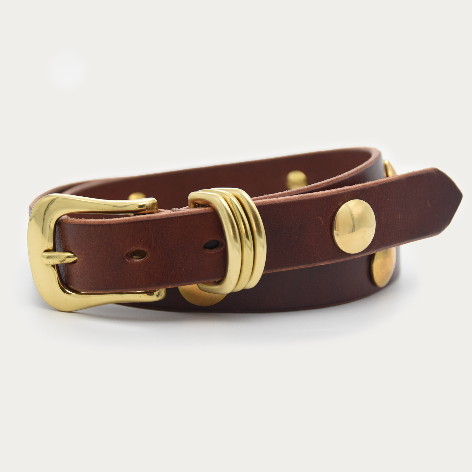Stacked Brass Medallion Belt