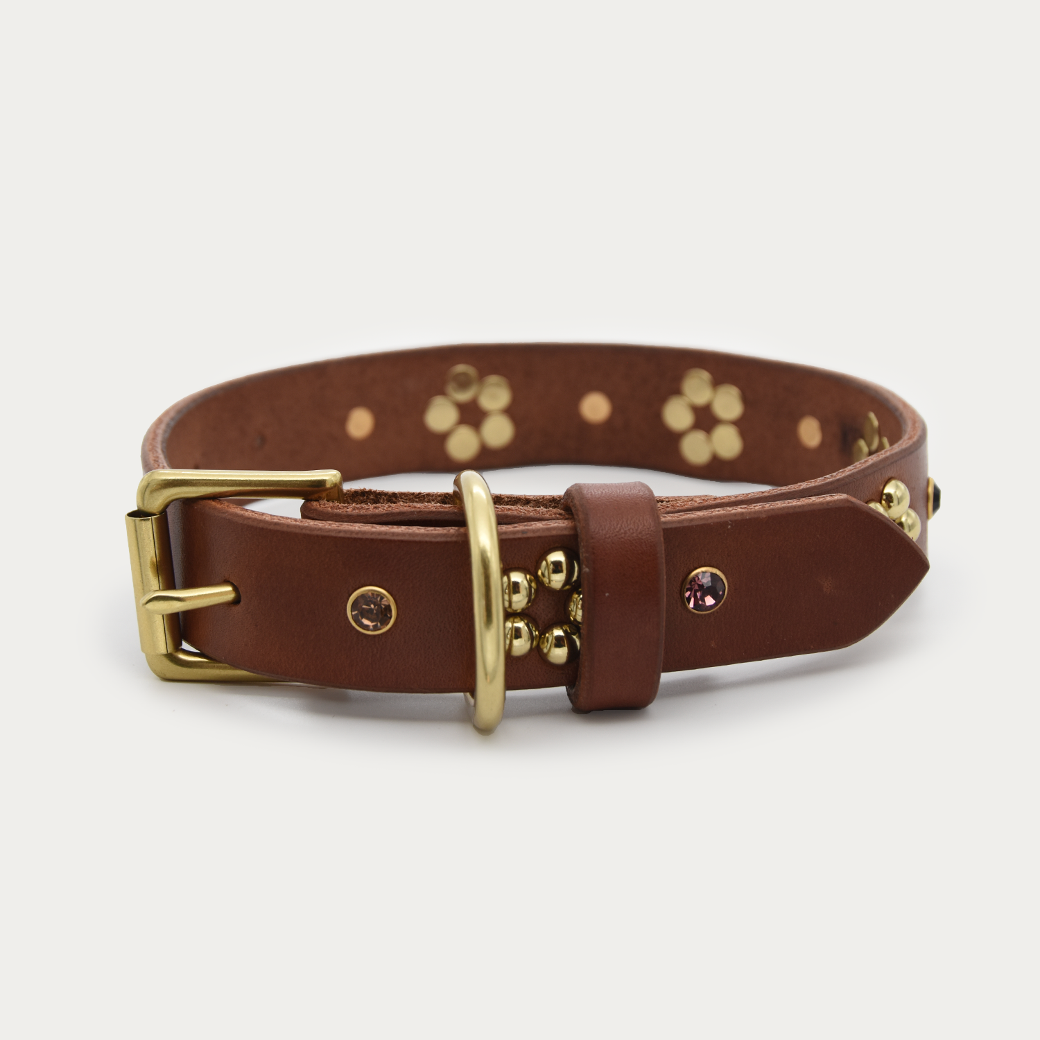 Dog Collar - Forget-Me-Not - Brass