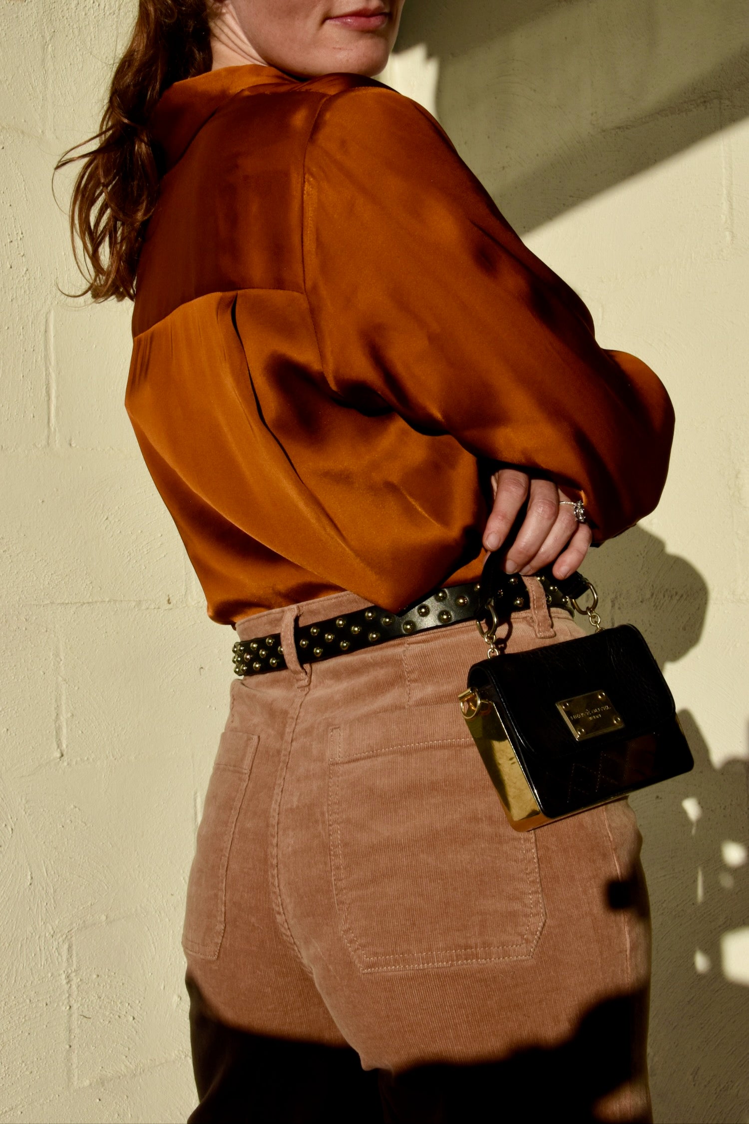 Rectangle Gold Studded Belt