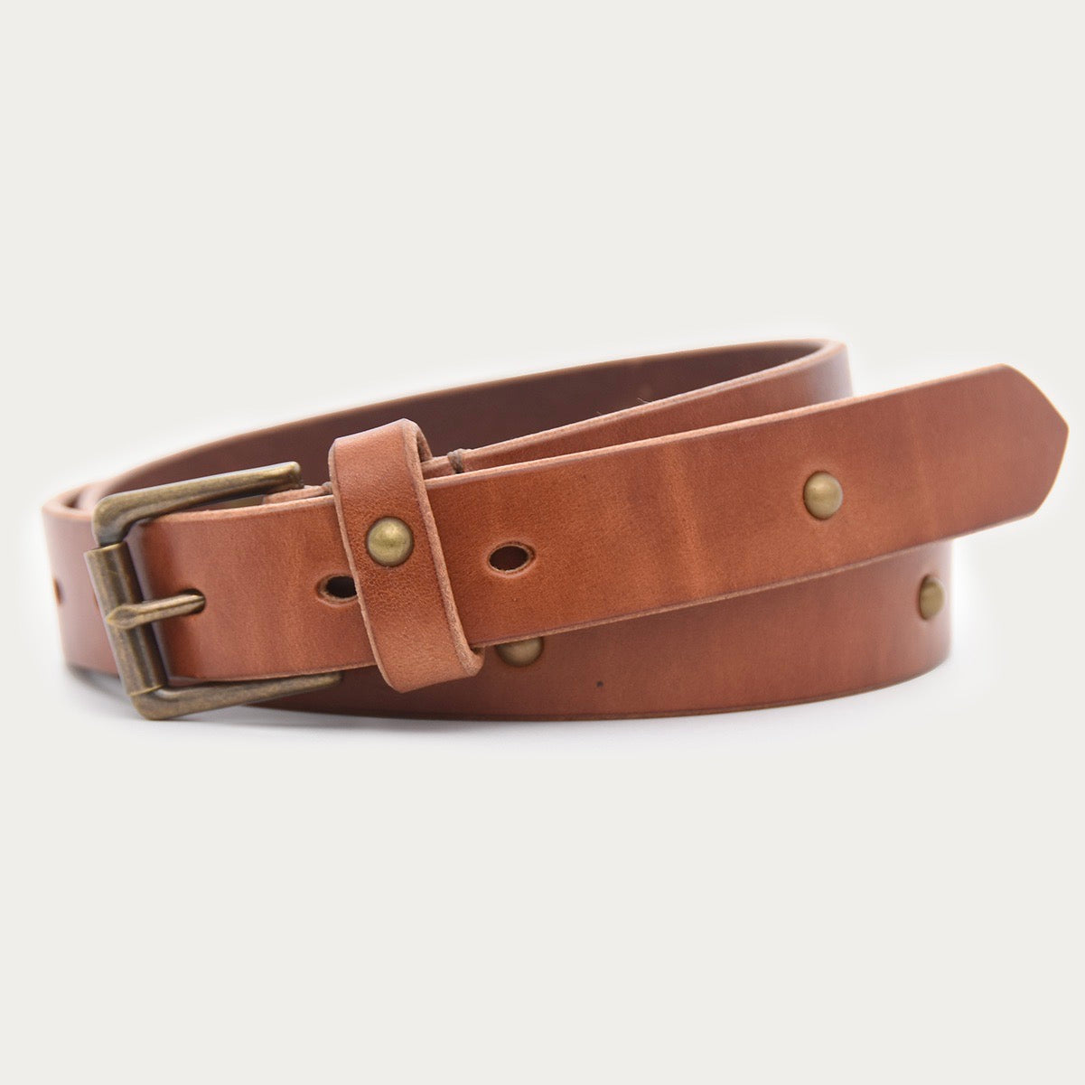 Studded Square Belt - Antique Brass