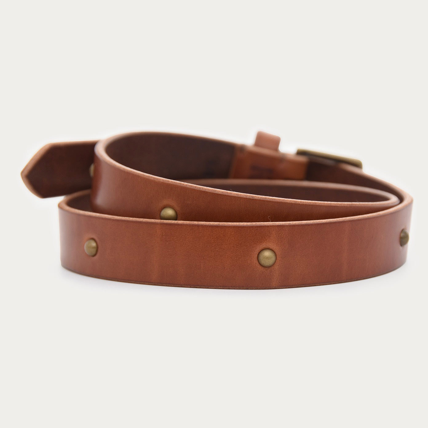 Studded Square Belt - Antique Brass