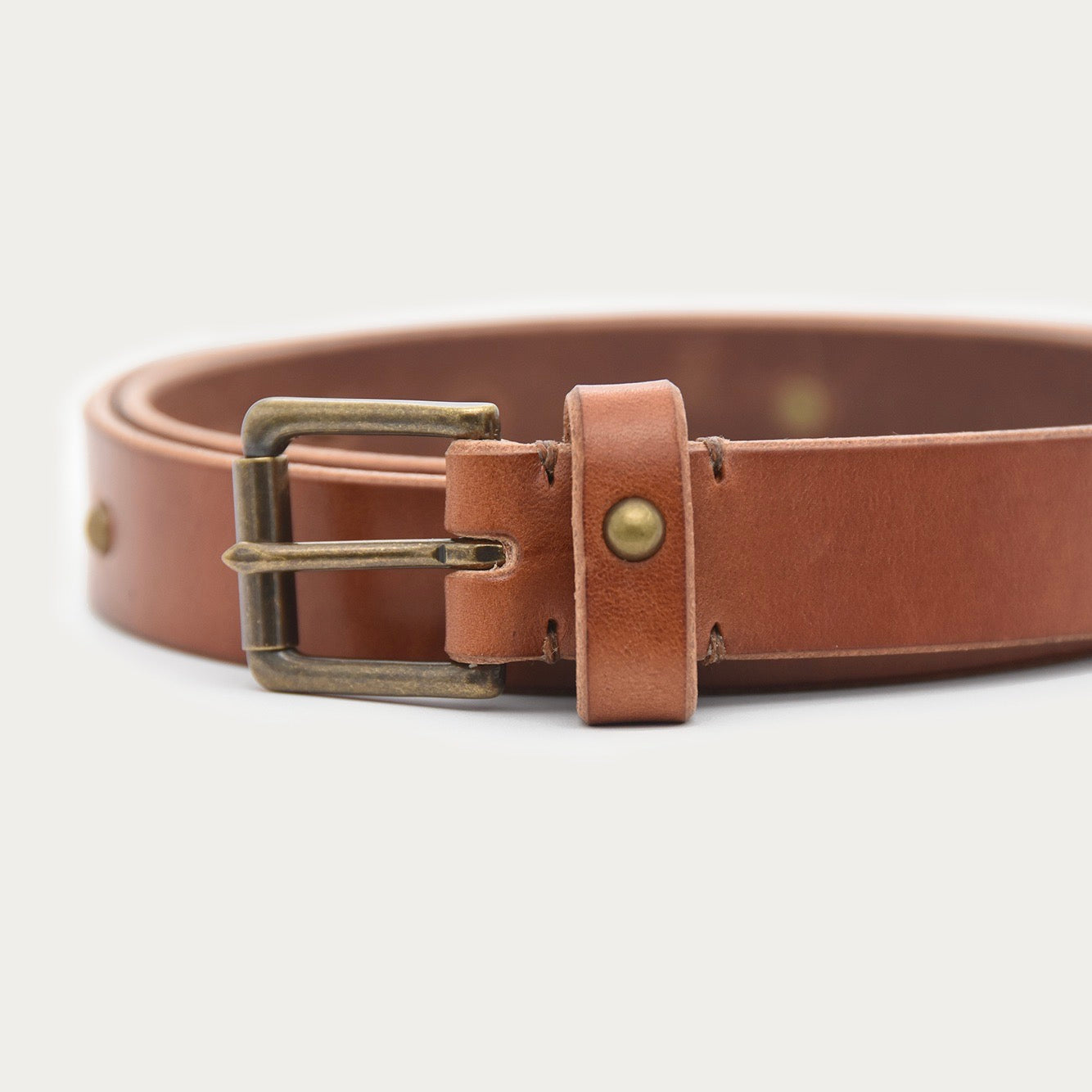 Studded Square Belt - Antique Brass